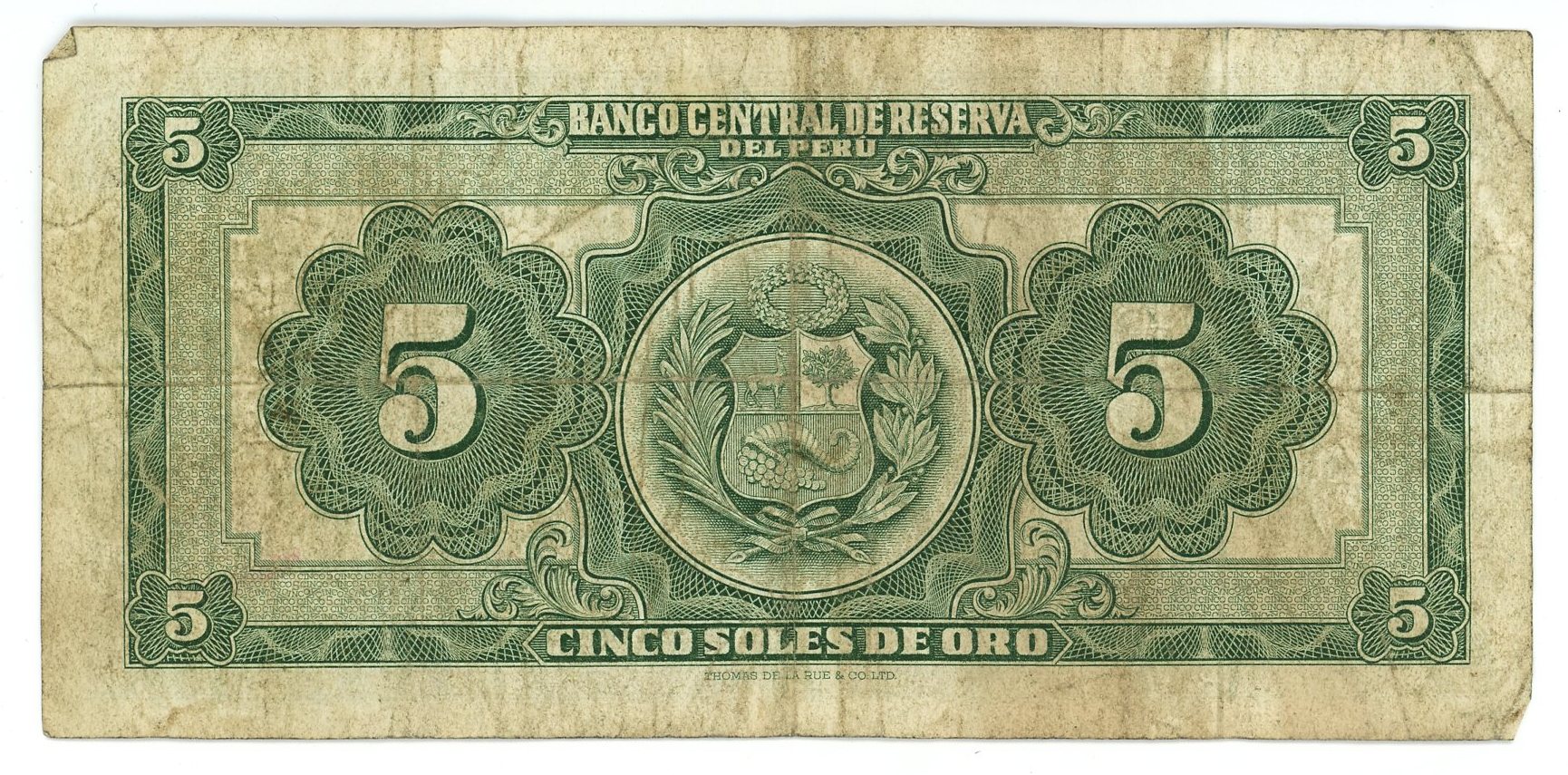 2383 - Peru 5 Soles De Oro 1956
