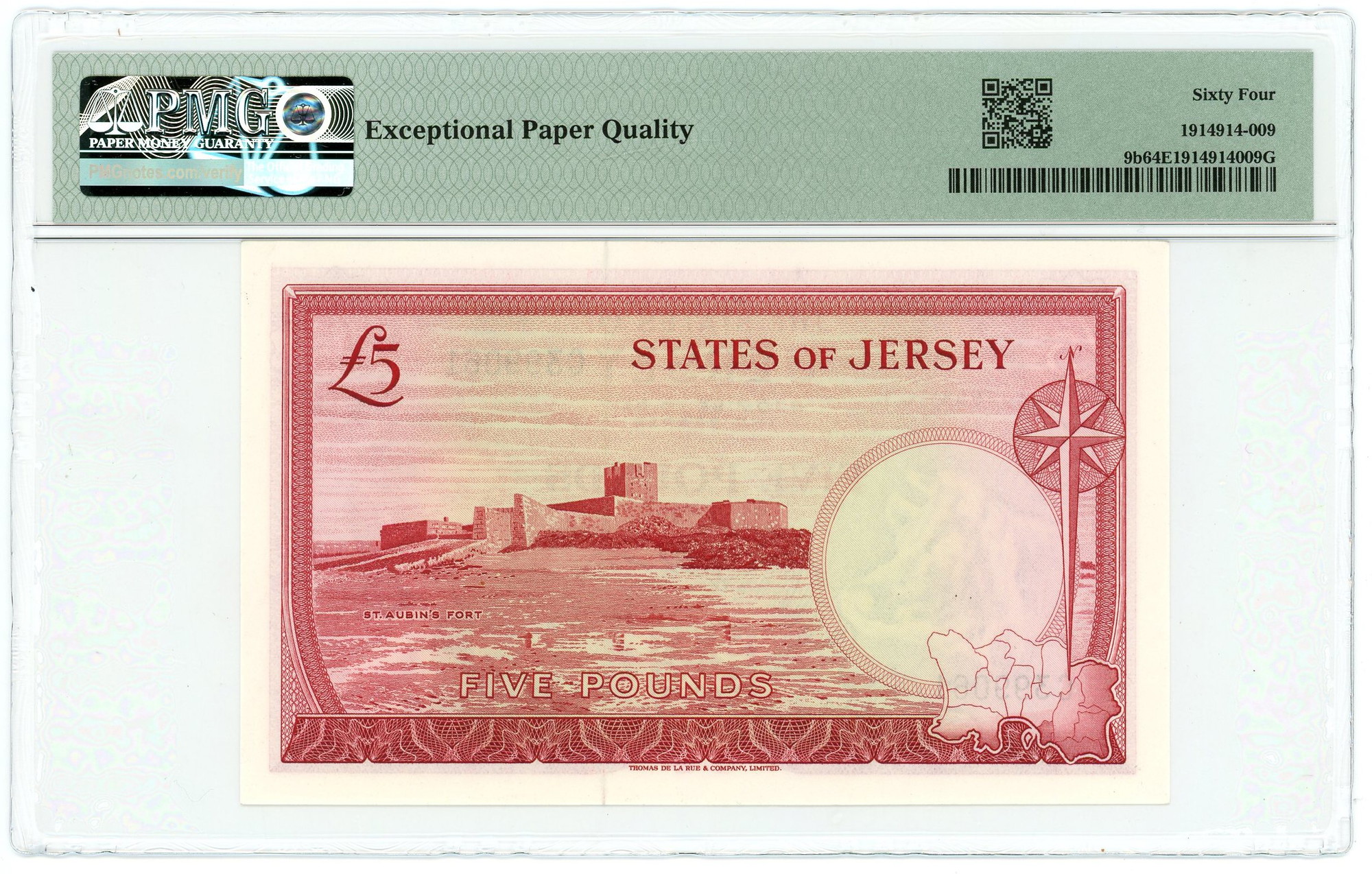 2178 - Jersey 5 Pounds 1963 (ND) PMG 64 EPQ Choice Uncirculated