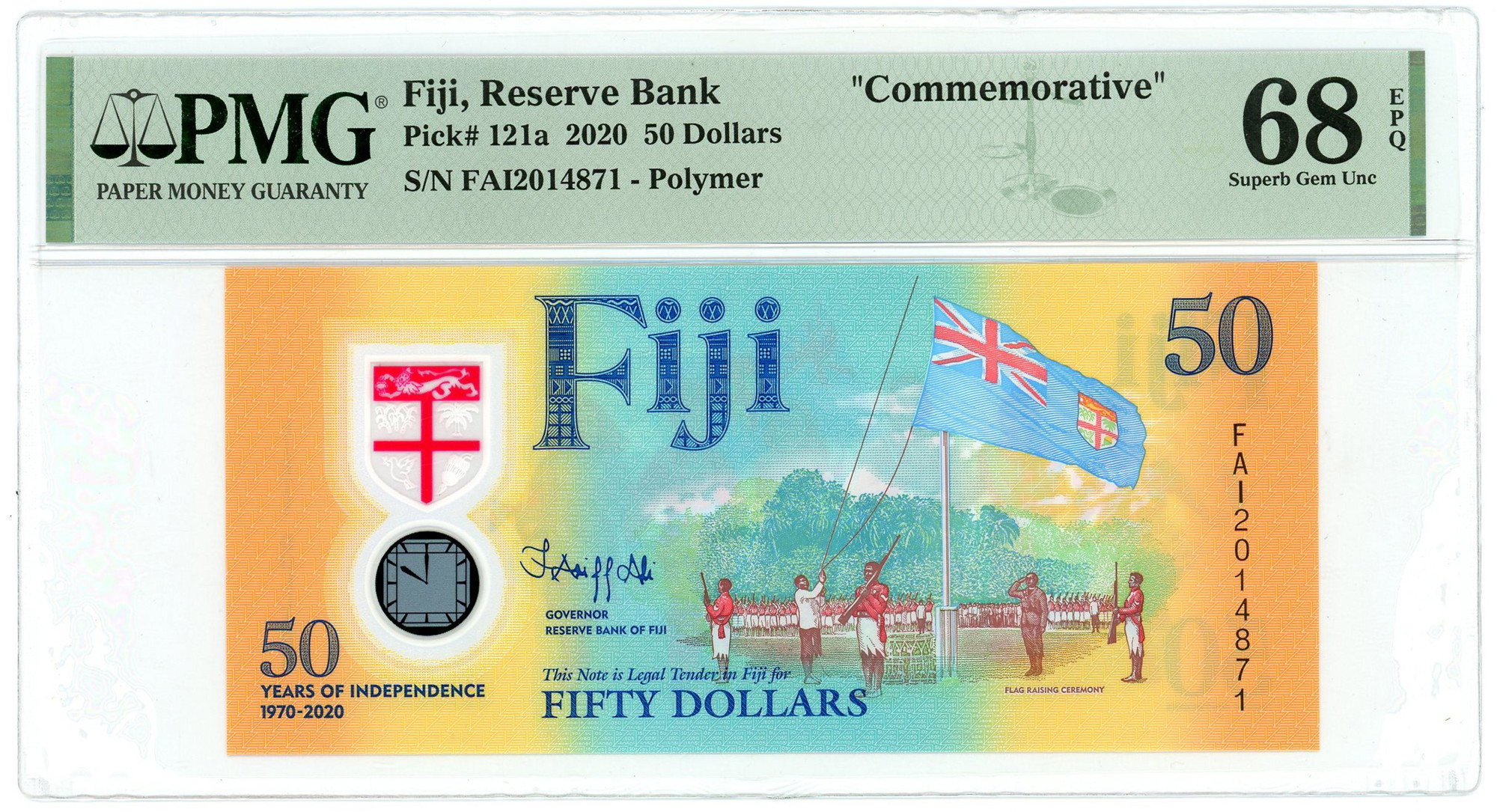 Fiji 50 Dollars 2020 Commemorative PMG 68 EPQ Superb Gem UNC | Katz Auction