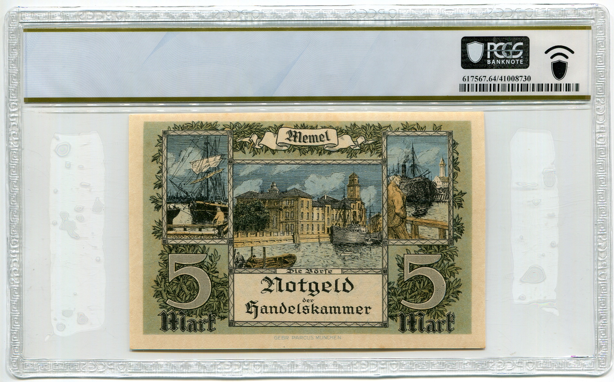 1973 - Memel 5 Mark 1922 PCGS 64 PPQ