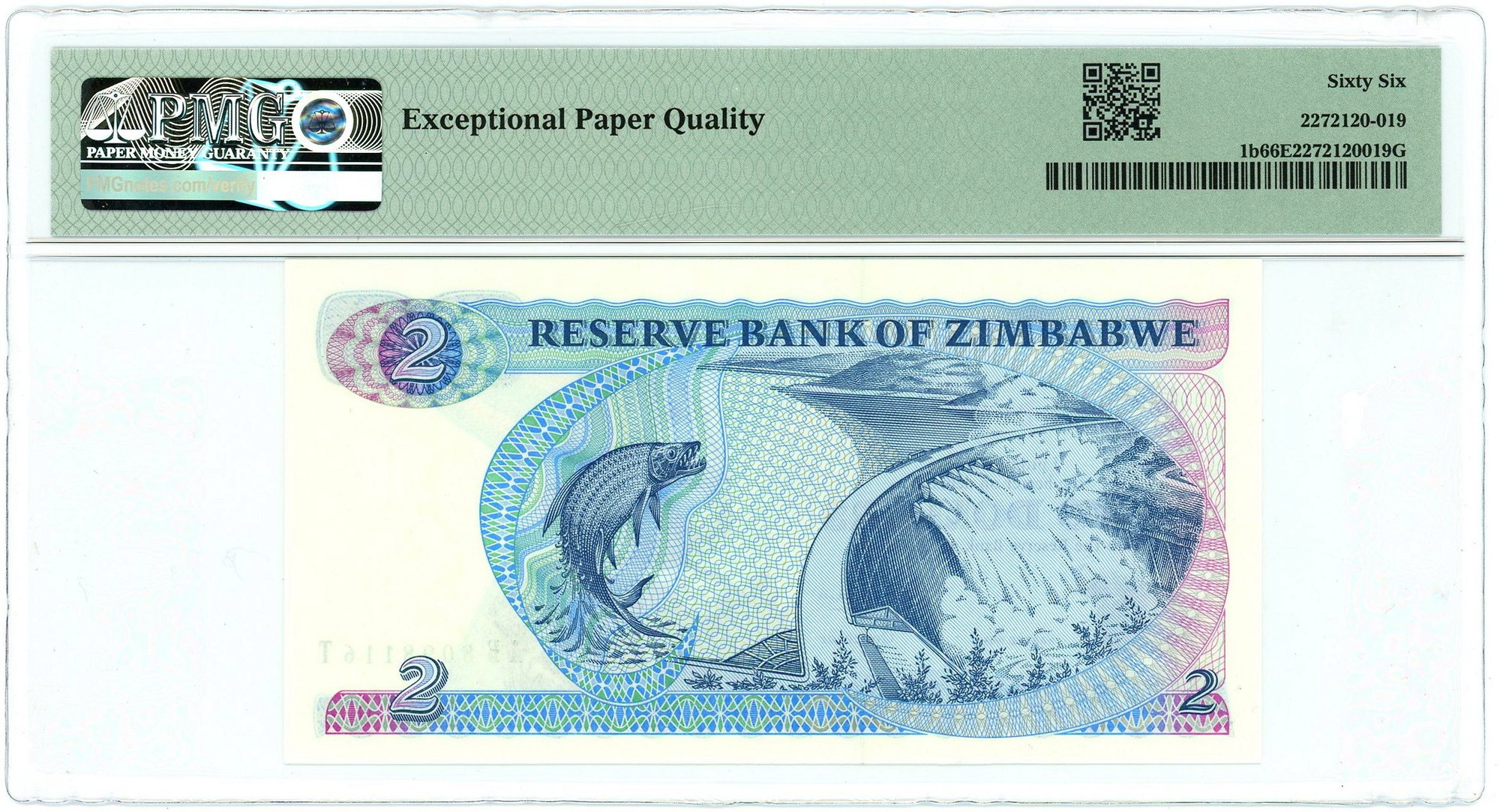 1382 - Zimbabwe 2 Dollars 1983 PMG 66 EPQ Gem UNC