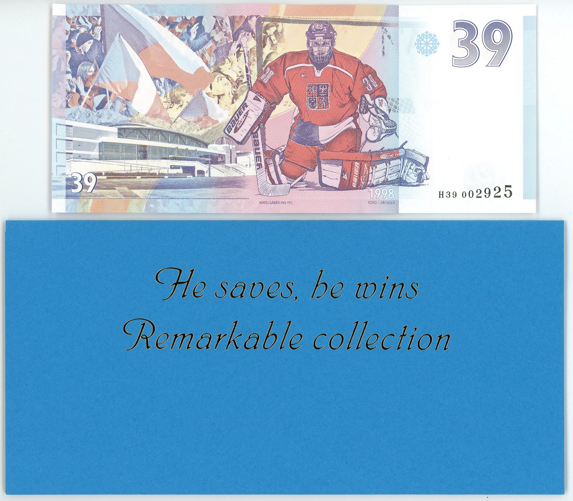 1674 - Czech Republic 39 Units 2023 Dominik Hasek Commemorative Banknote