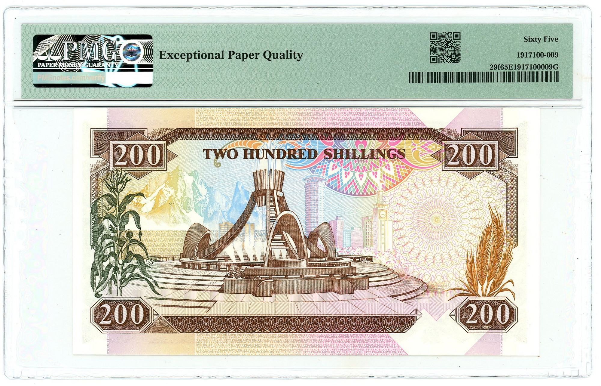 927 - Kenya 200 Shillings 1994 PMG 65 EPQ Gem UNC