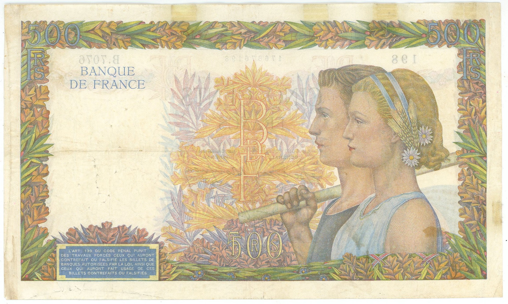 3624 - France 500 Francs 1942
