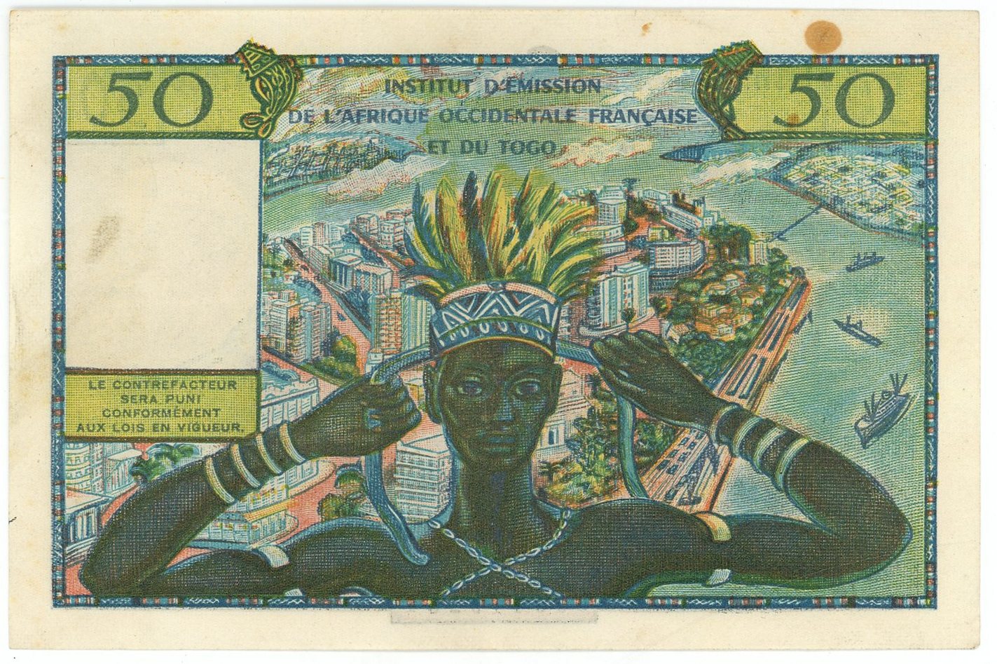 1095 - French West Africa Togo 50 Francs 1956 (ND)