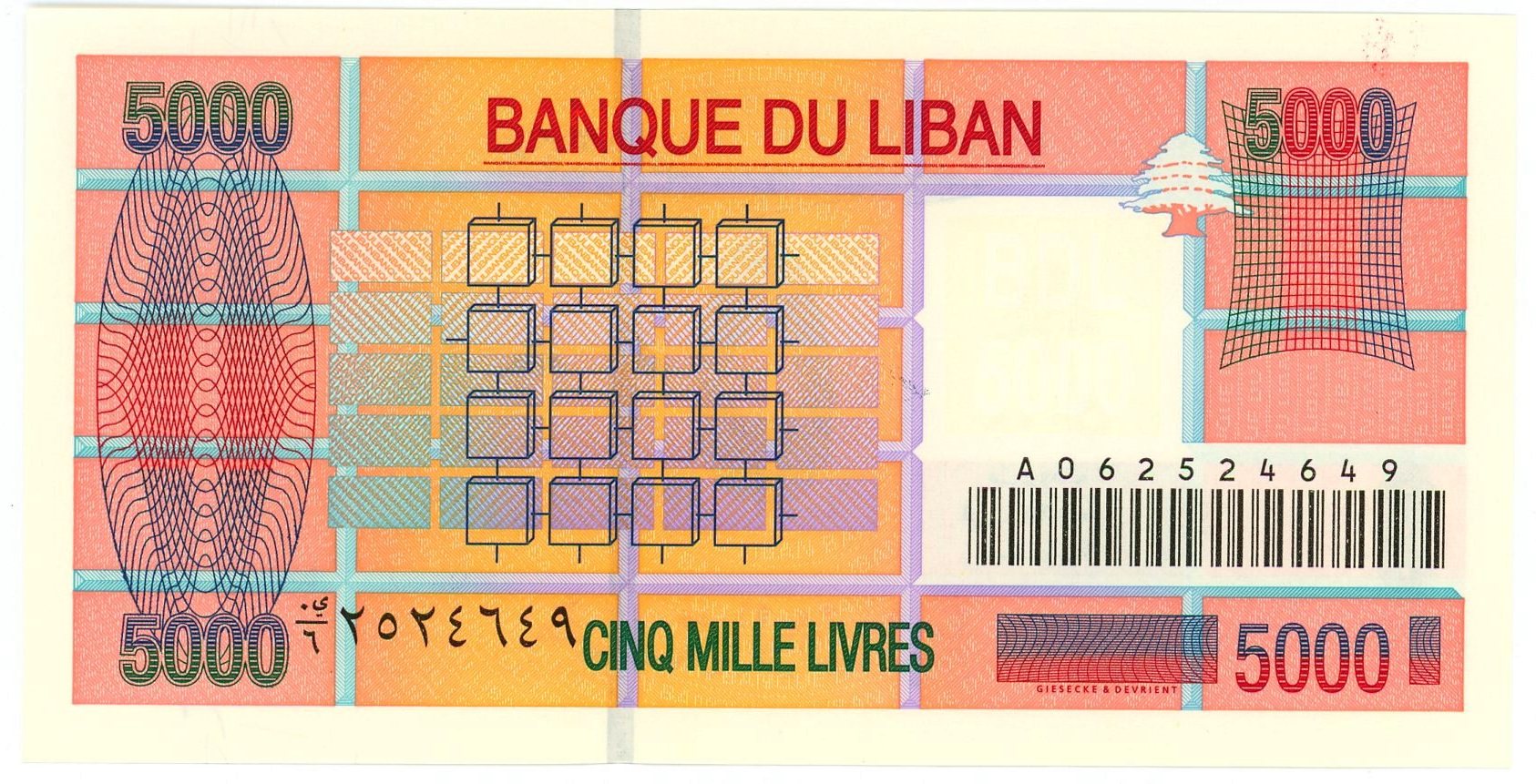 813 - Lebanon 5000 Livres 2001