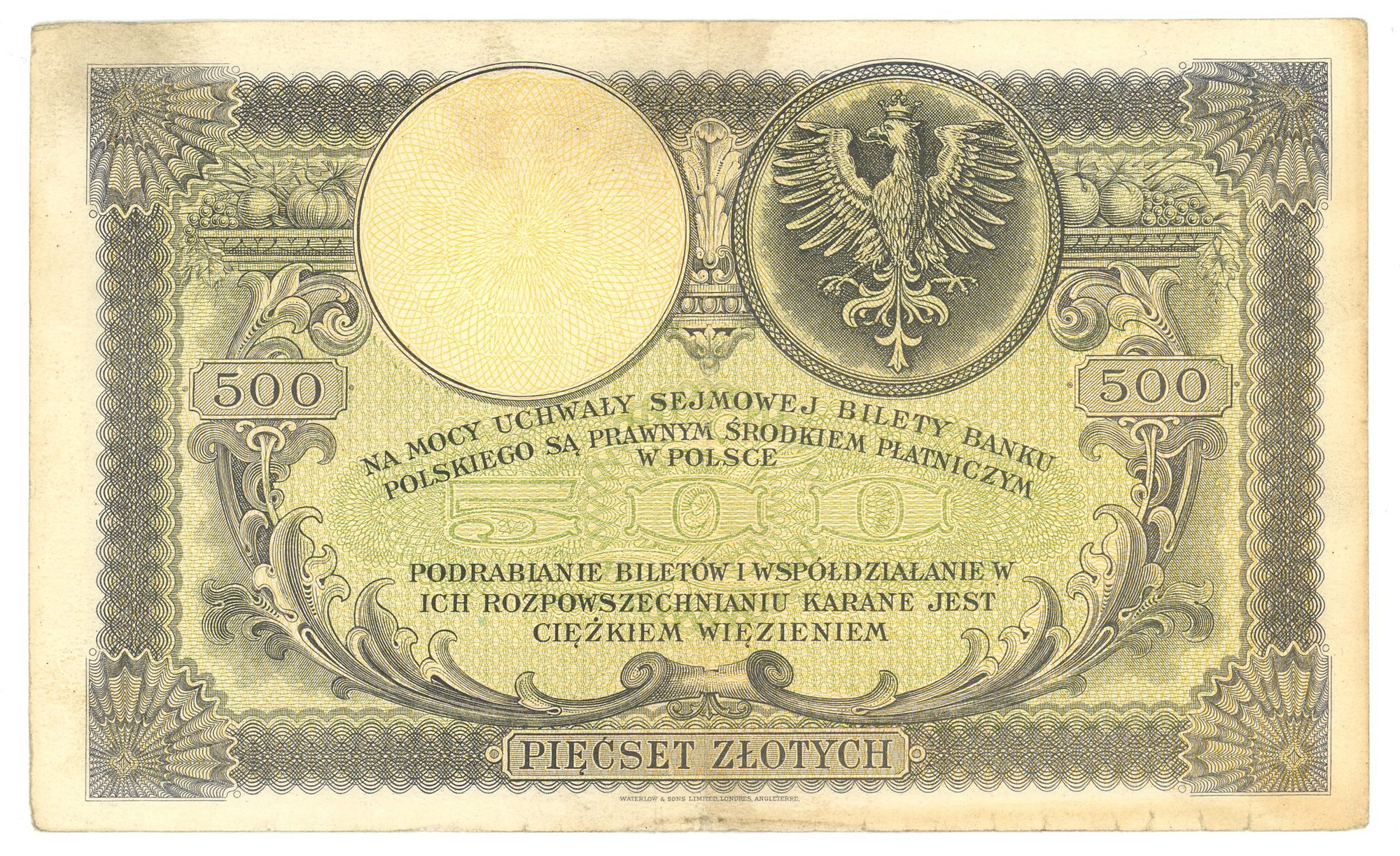 1867 - Poland 500 Zlotych 1919