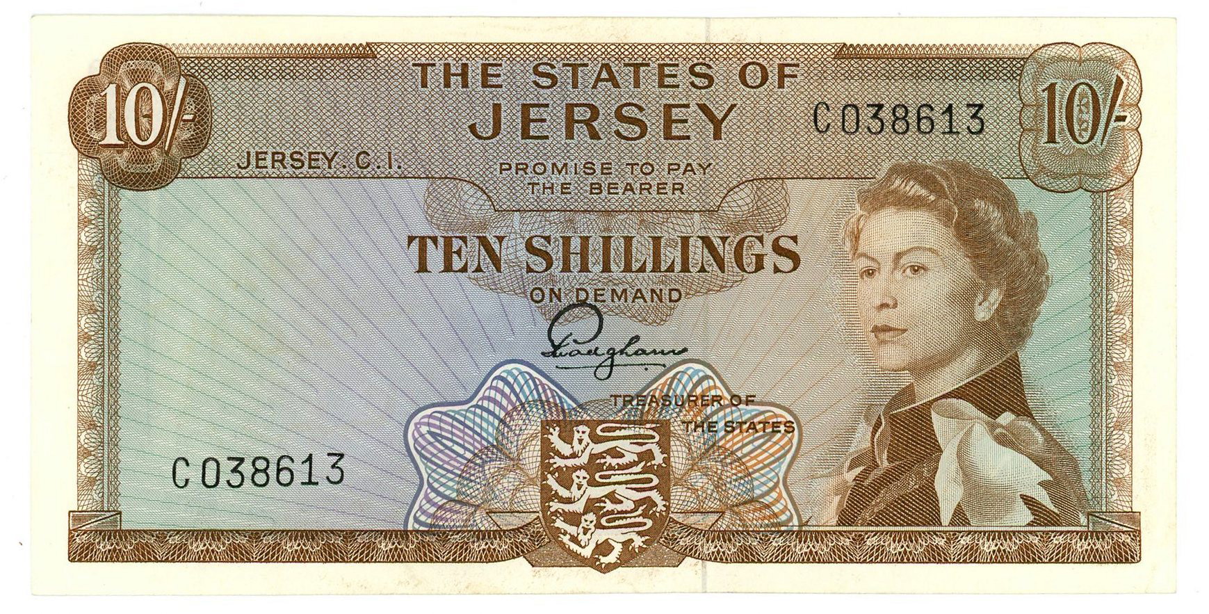 Jersey 10 Shillings 1963 (ND) | Katz Auction