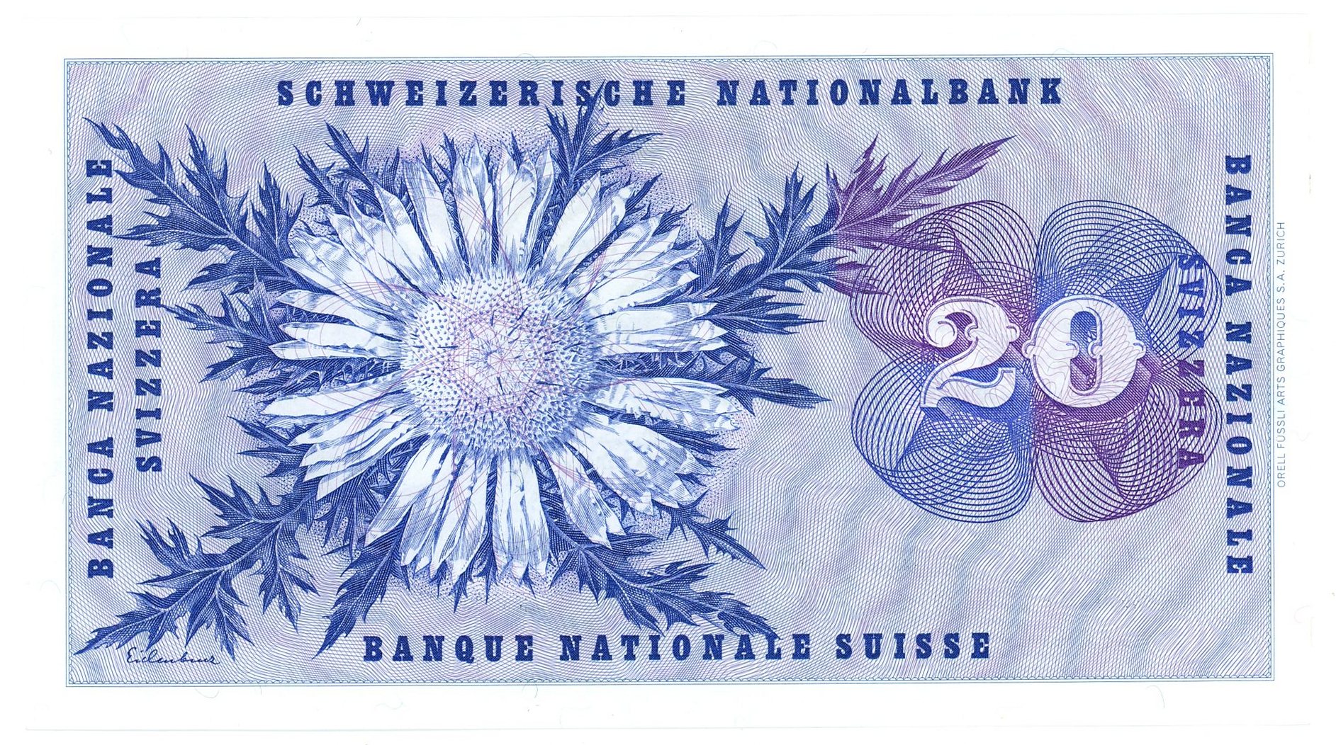 1942 - Switzerland 20 Francs 1973