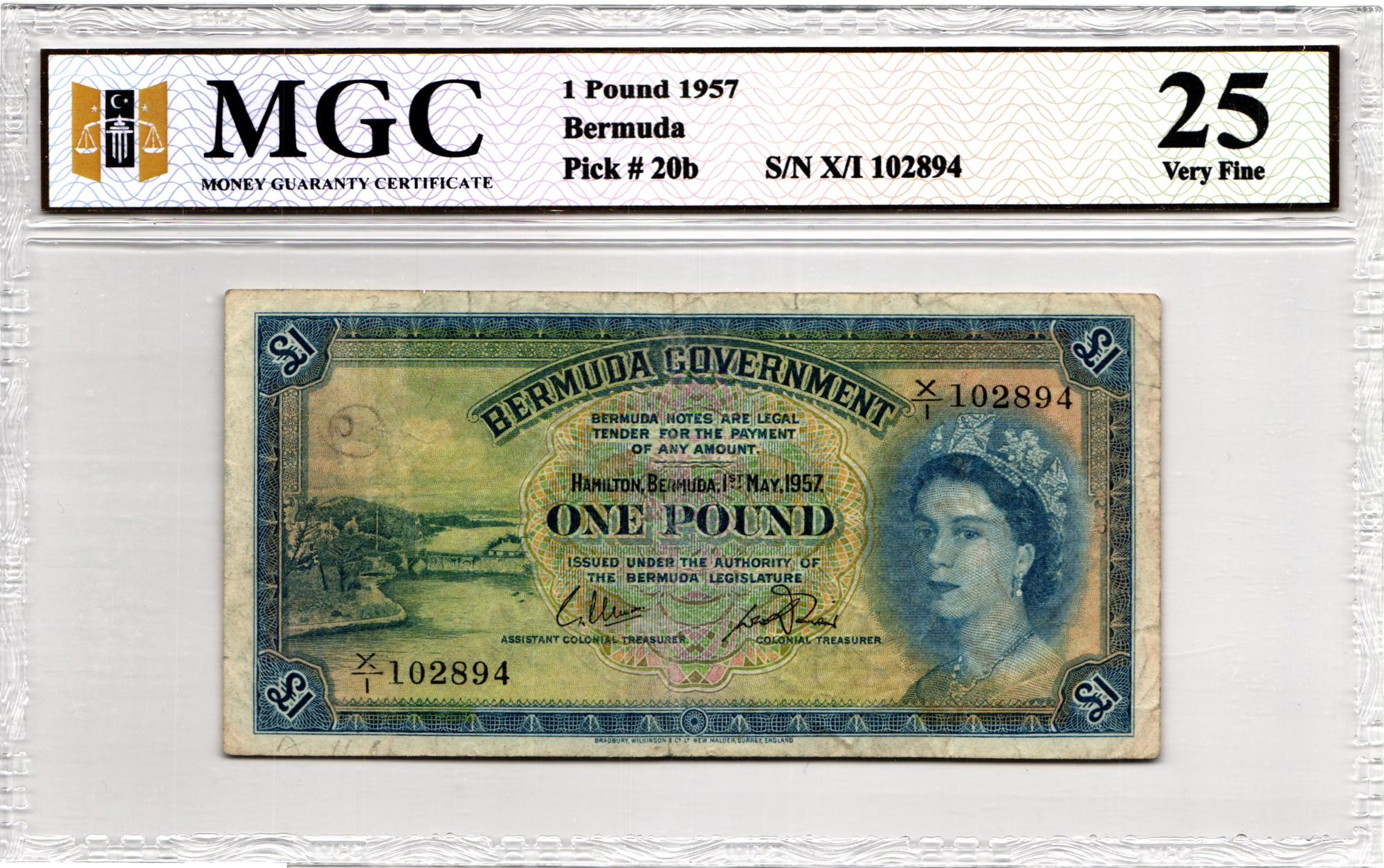 Bermuda 1 Pound 1957 MGC 25 Very Fine | Katz Auction