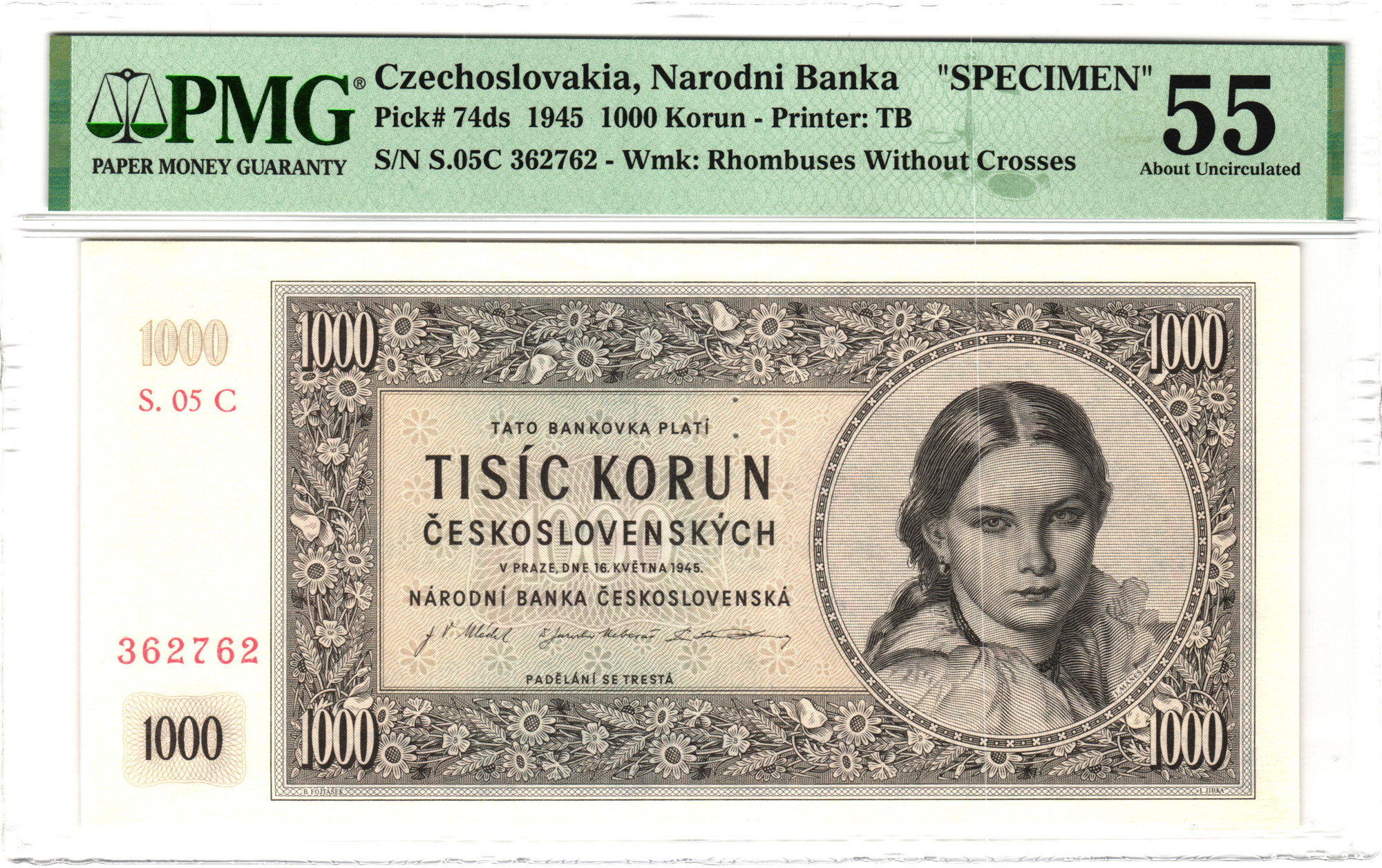 Czechoslovakia 1000 Korun 1985 | Katz Auction - 紙幣