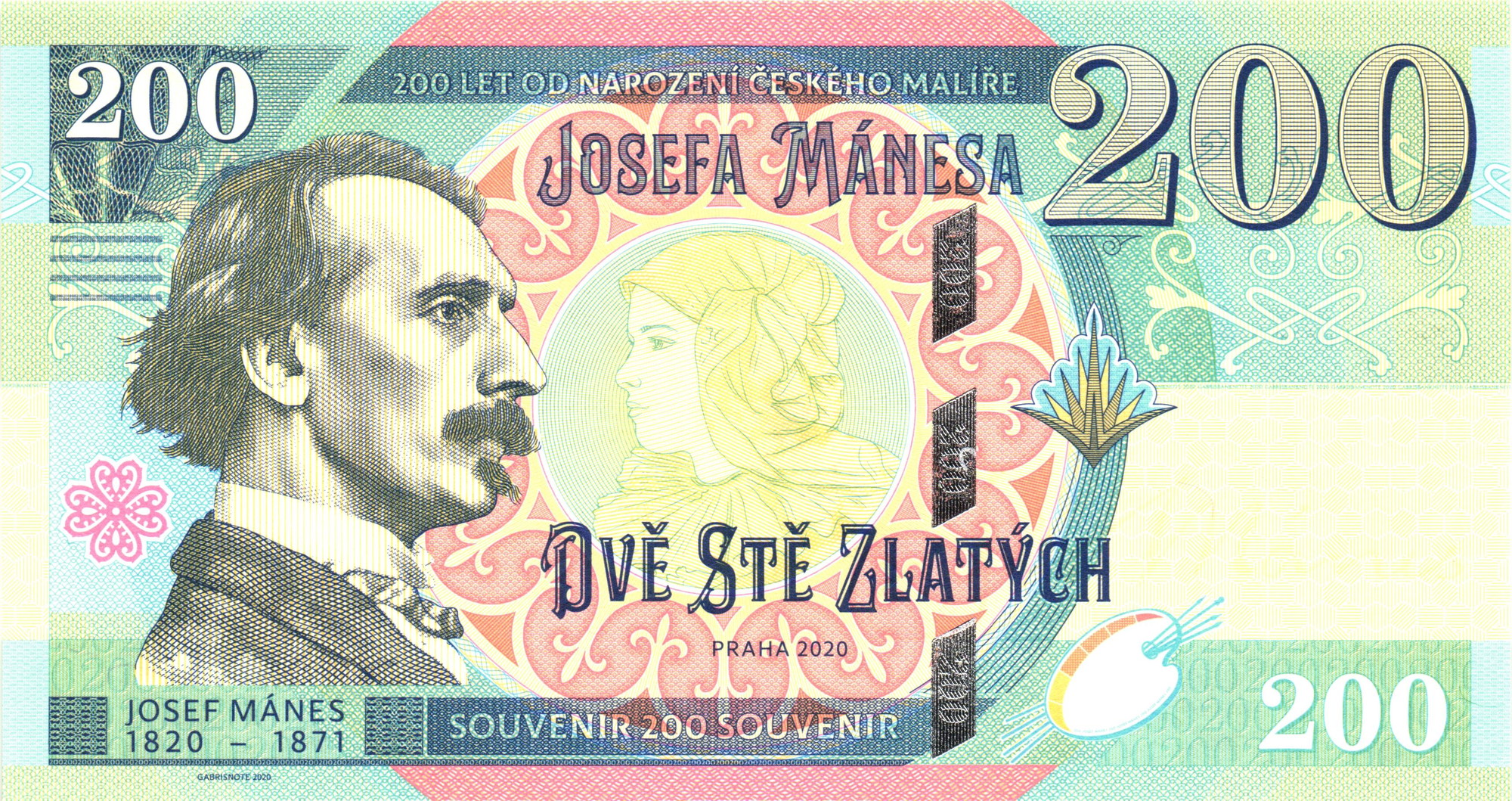 1402 - Czech Republic 200 Zlatych 2020 "Josef Manes"