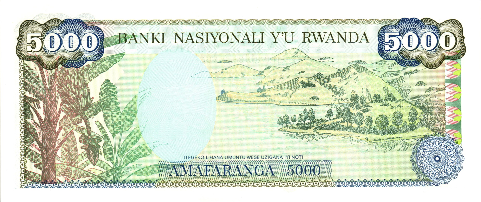 2312 - Rwanda 5000 Francs 1988