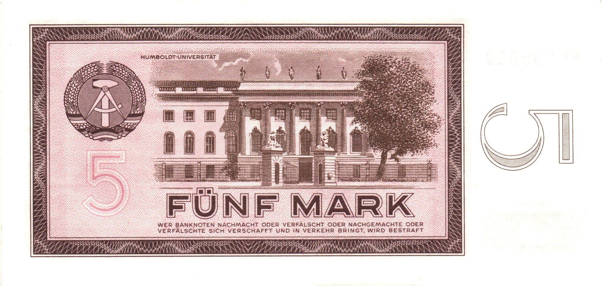 1942 - Germany - DDR 5 Mark 1964