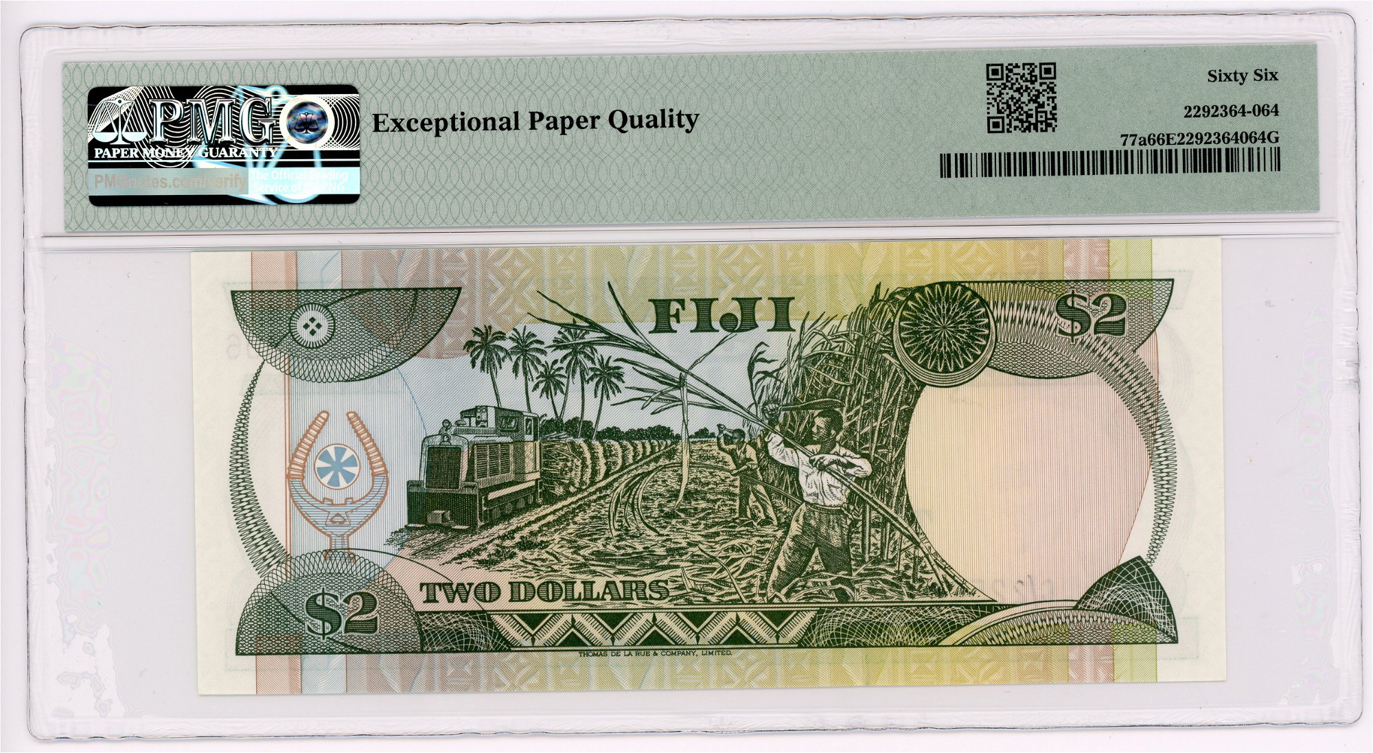 Fiji 2 Dollars 1980 (ND) PMG 66 EPQ Gem Uncirculated | Katz Auction