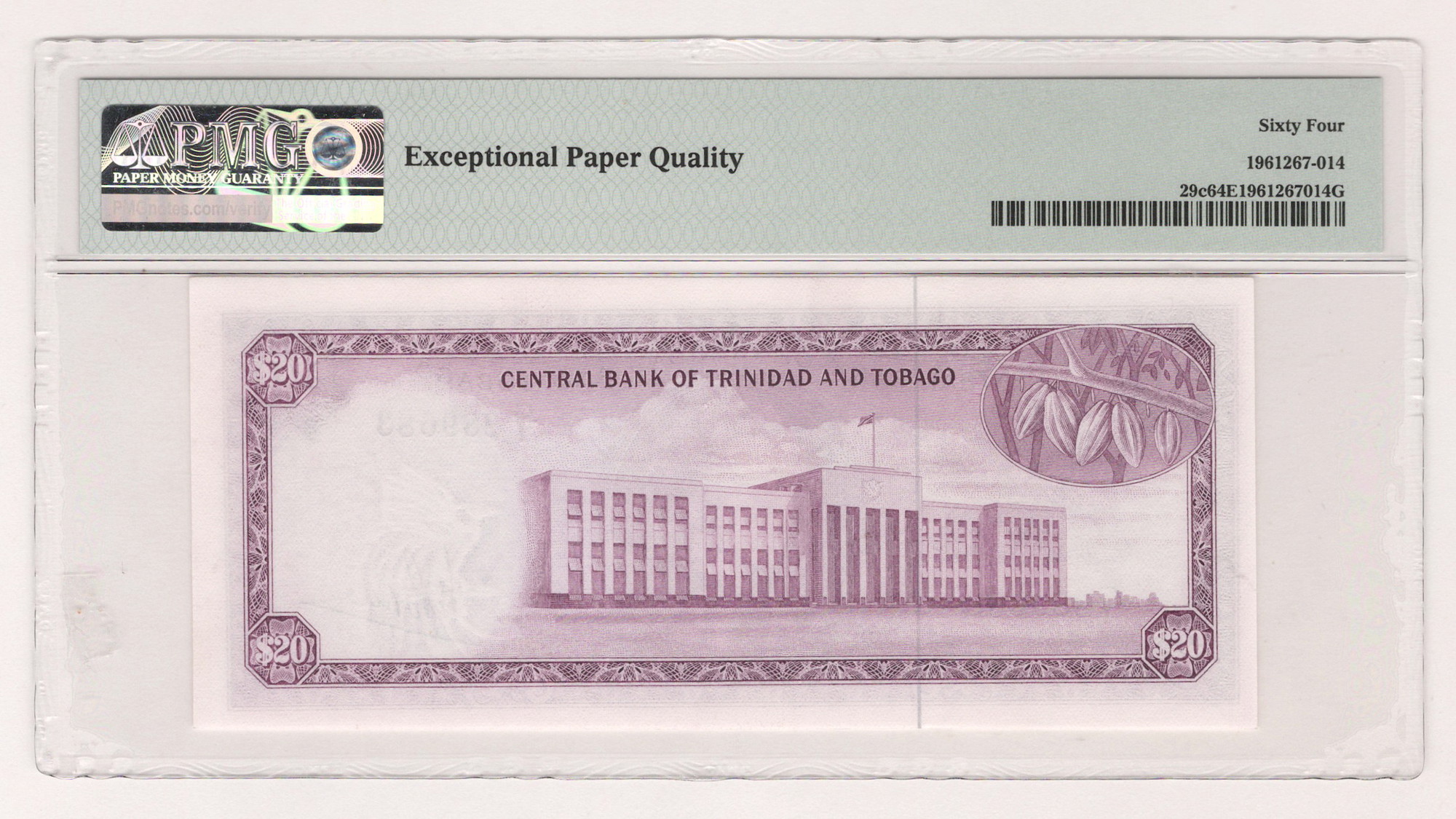 2482 - Trinidad & Tobago 20 Dollars 1964 PMG 64 EPQ