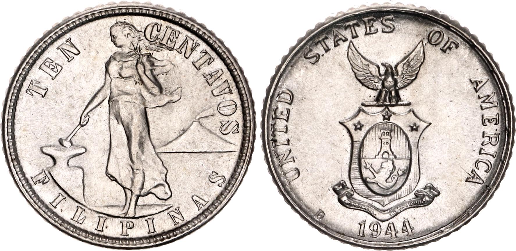 Philippines 10 Centavos 1944 D | Katz Auction