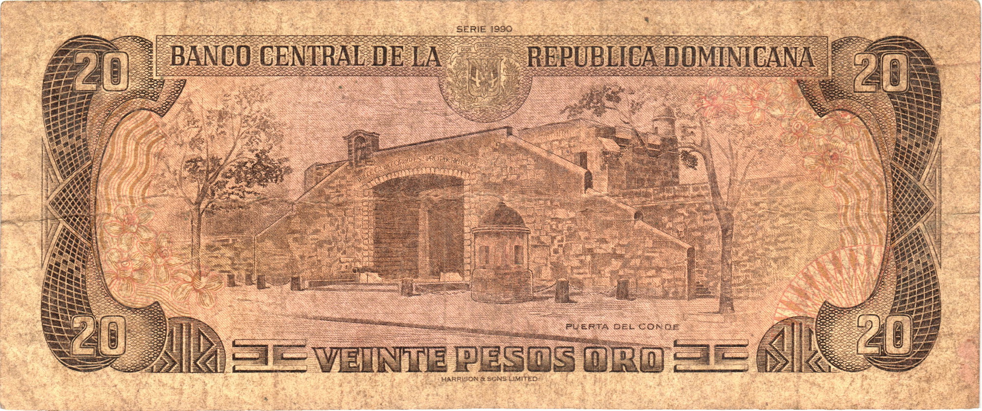 3593 - Dominican Republic 20 Pesos Oro 1990
