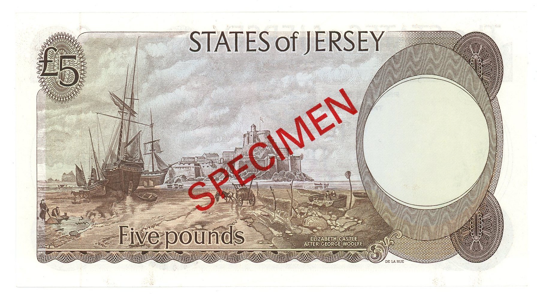 2863 - Jersey 5 Pounds 1983 - 1988 (ND) Specimen