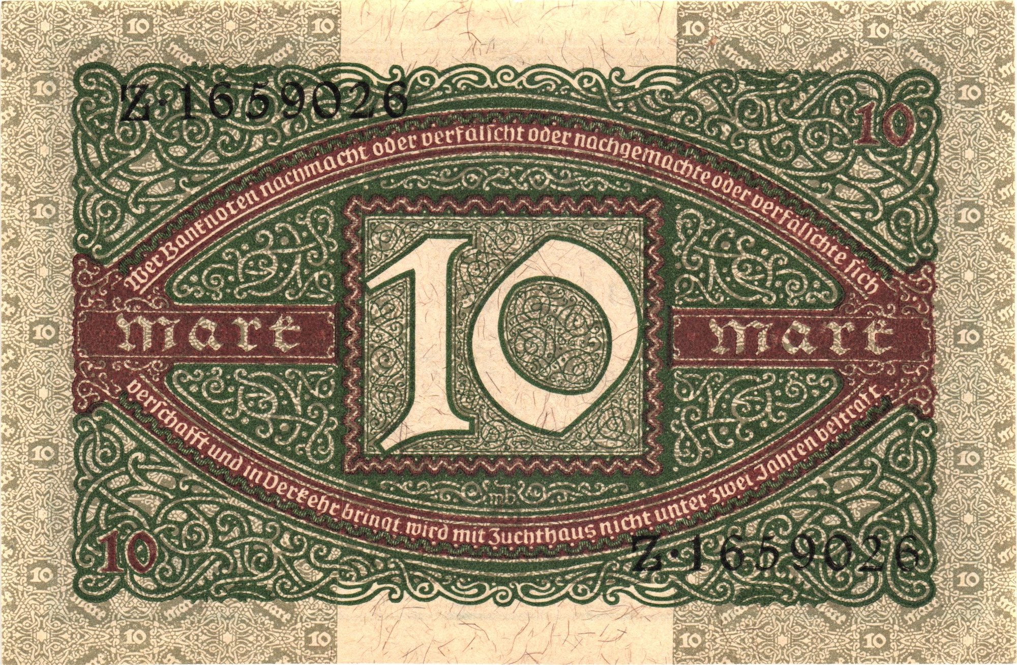 2360 - Germany - Weimar Republic 10 Mark 1920 J