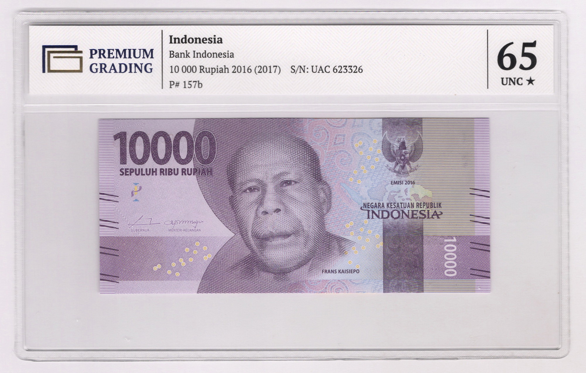 INDONESIA 10000 sale Rupiah 1964 UNC