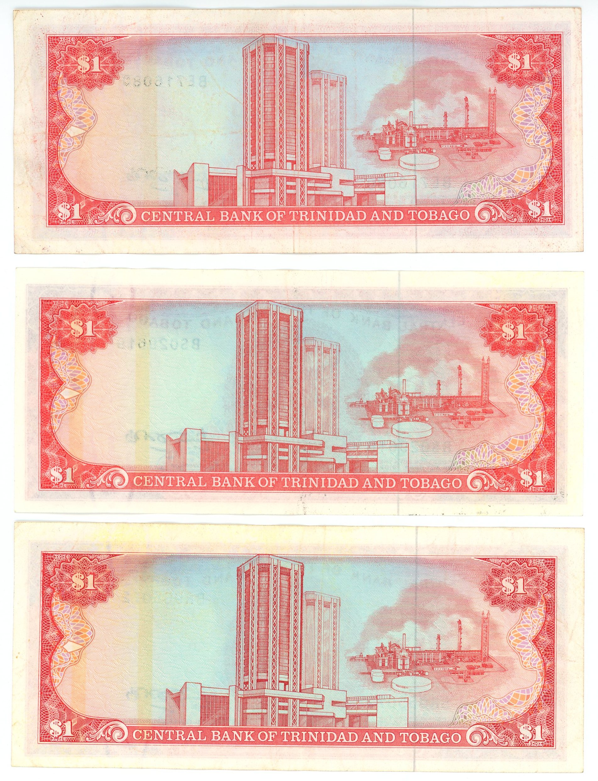 3799 - Trinidad & Tobago 3 x 1 Dollar 1985