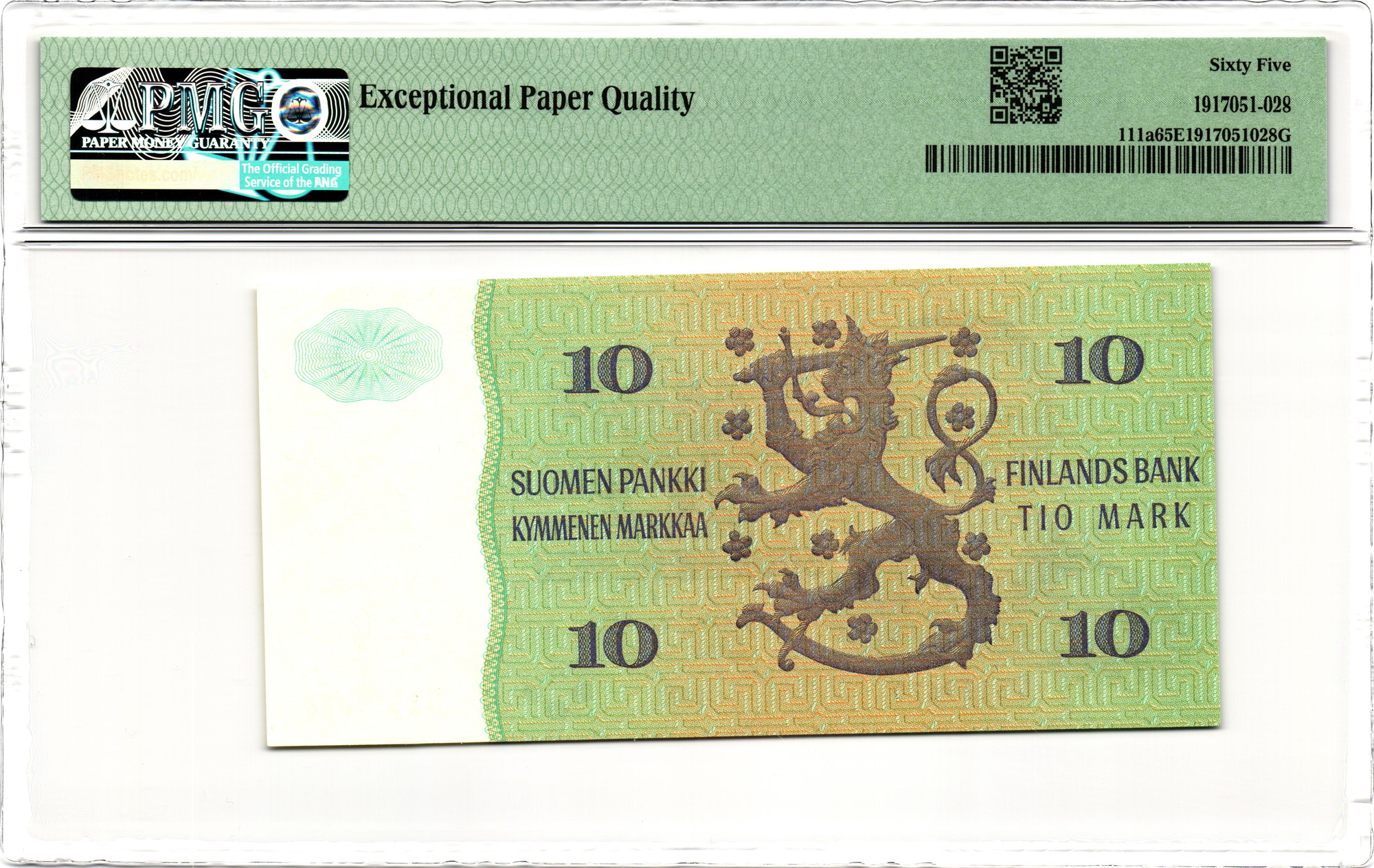 353 - Finland 10 Markkaa 1980 PMG 65 EPQ Gem Unc