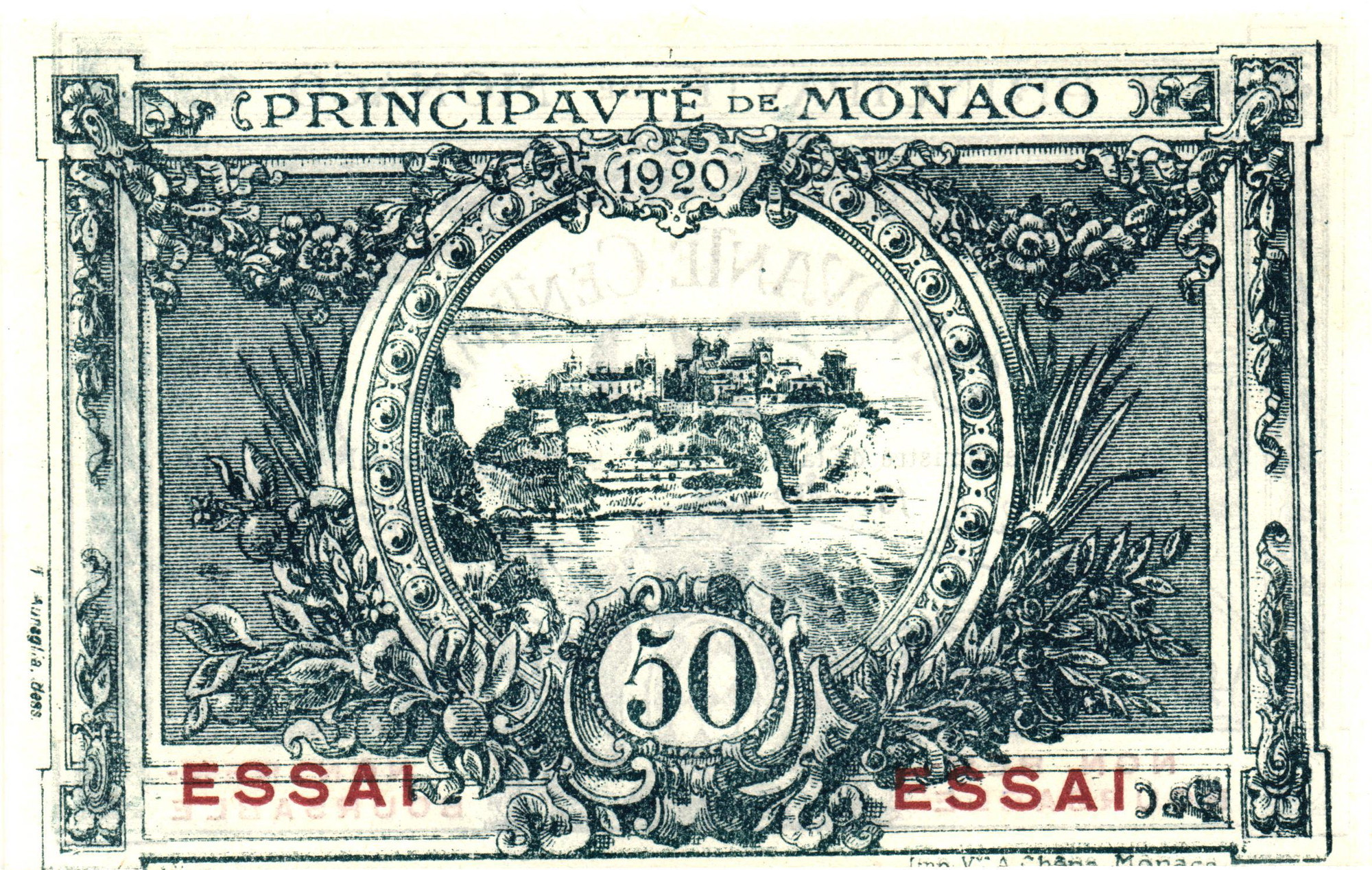 1820 - Monaco 50 Centimes 1920 Essai Proof