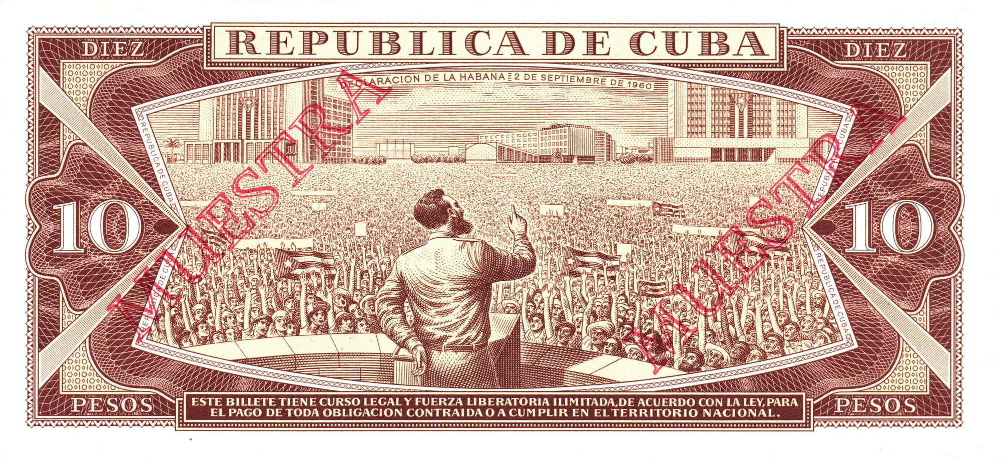 776 - Cuba 10 Pesos 1987 Specimen
