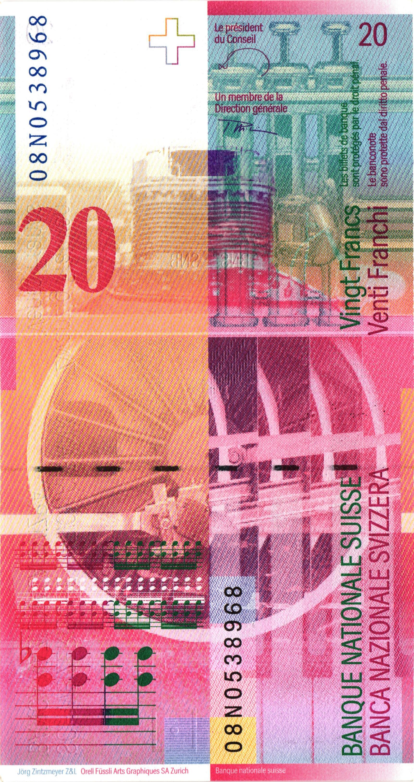 2479 - Switzerland 20 Francs 2008