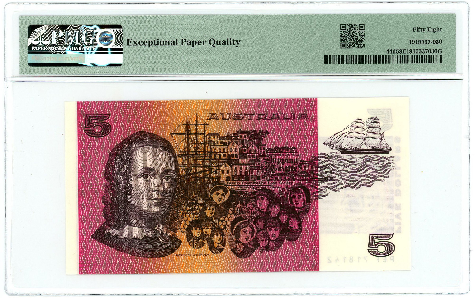 14 - Australia 5 Dollars 1983 (ND) PMG 58 EPQ Choice About Unc