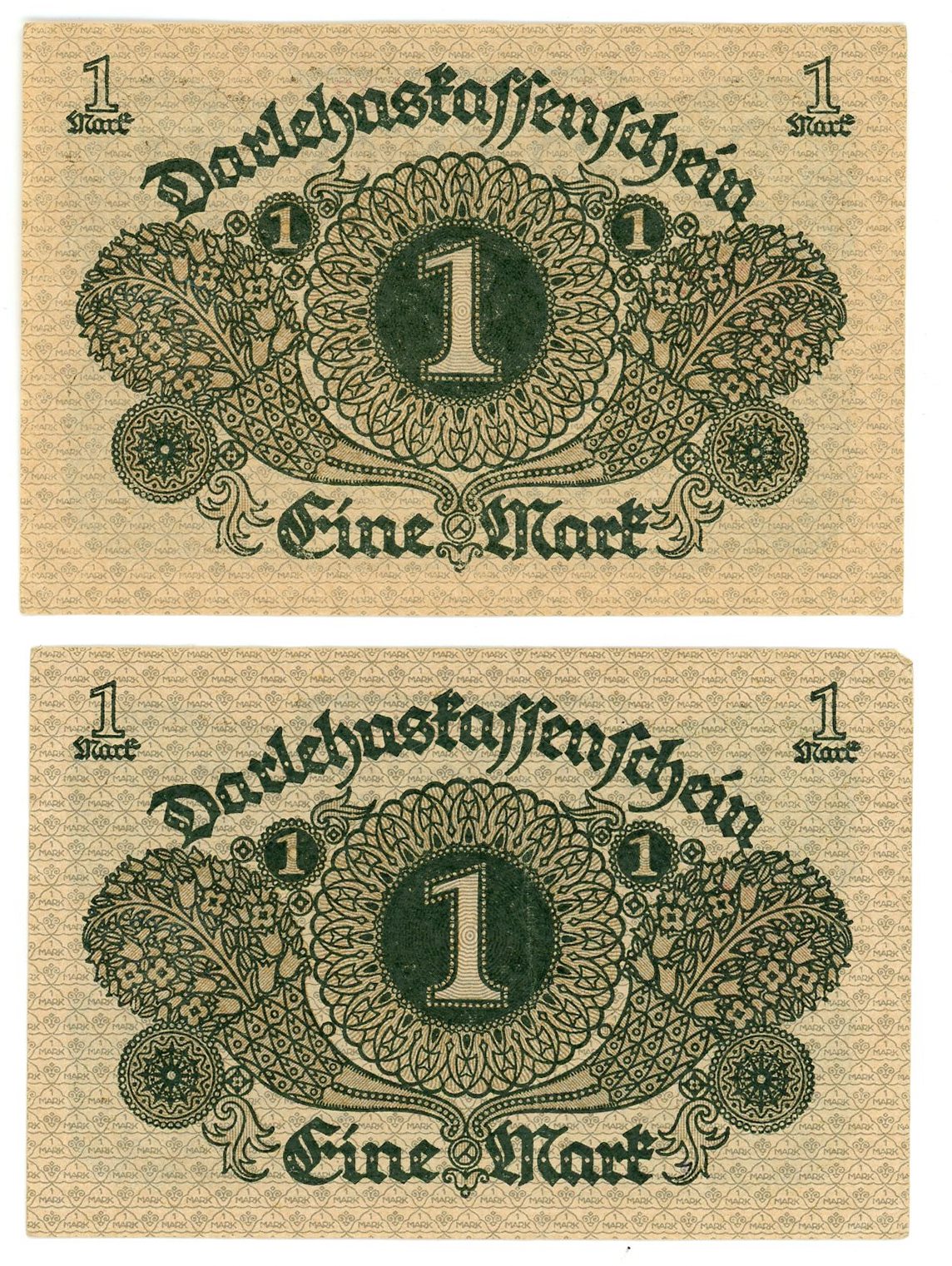 3917 - Germany - Weimar Republic 2 x 1 Mark 1920