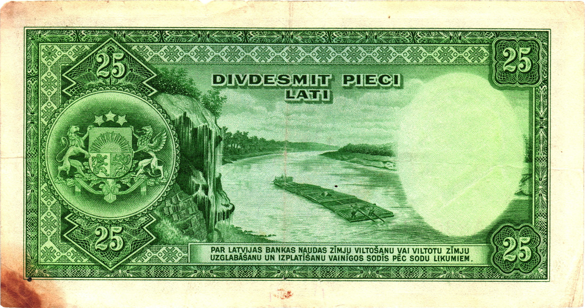 738 - Latvia 25 Latu 1928
