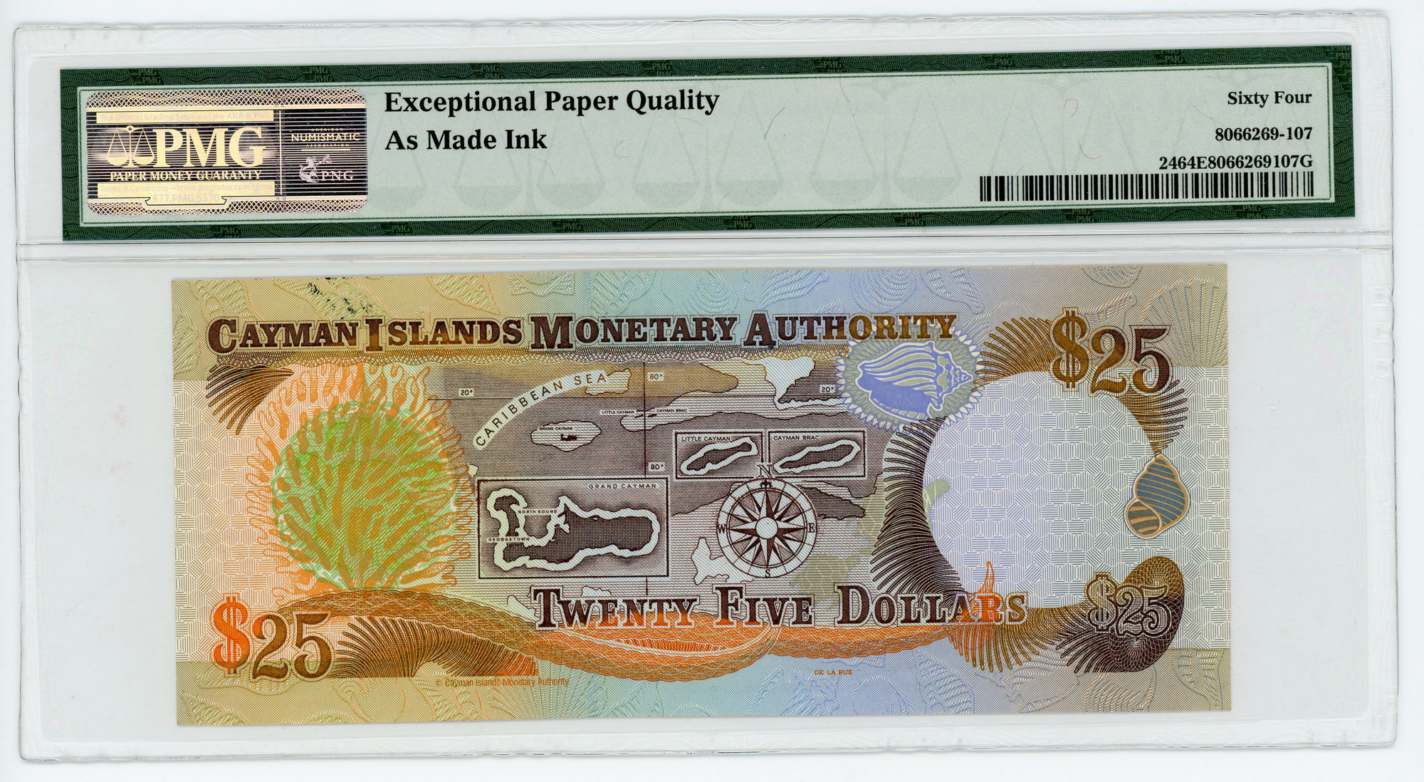 2520 - Cayman Islands 25 Dollars 1998 PMG 64 EPQ Choice Uncirculated