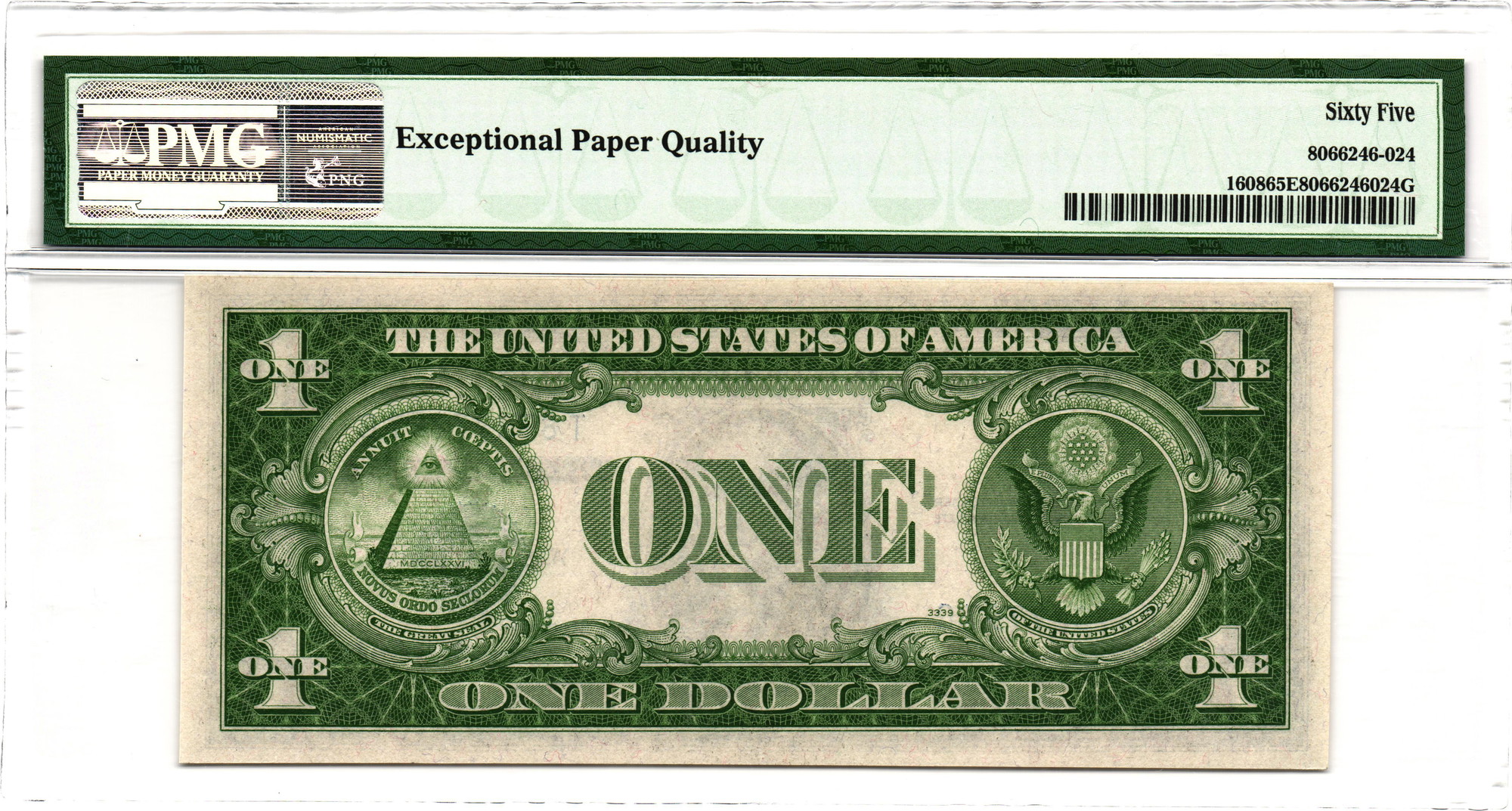 5087 - United States 1 Dollar Silver Certificate 1935 A PMG 65 EPQ Gem Unc