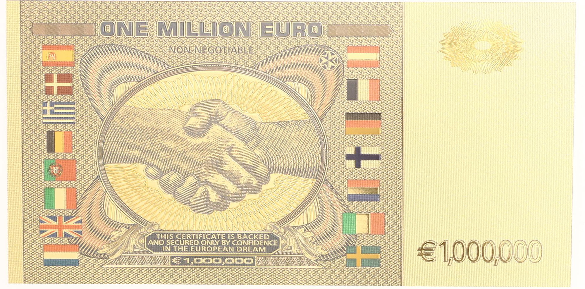 5629 - European Union 1 Million Euro 2000 Souvenir Banknote