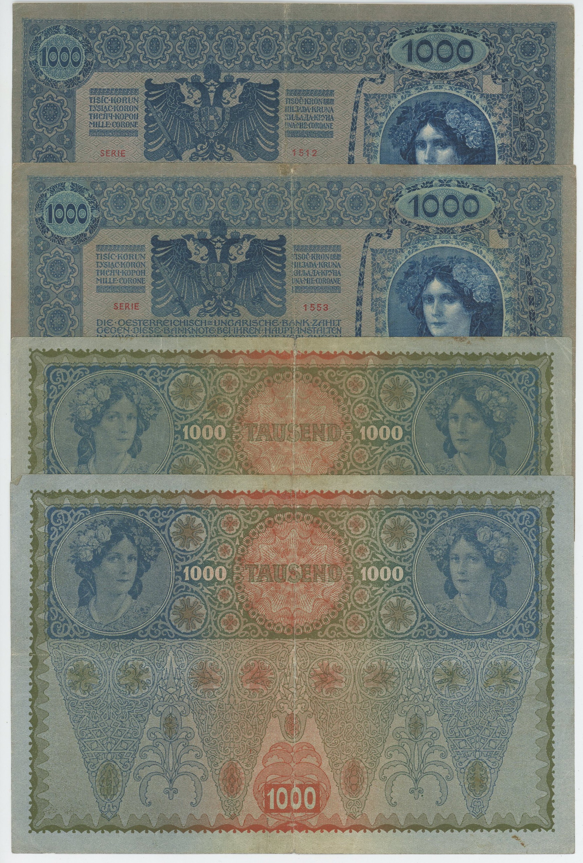 5503 - Austria 4 x 1000 Kronen 1902 (1919) (ND)