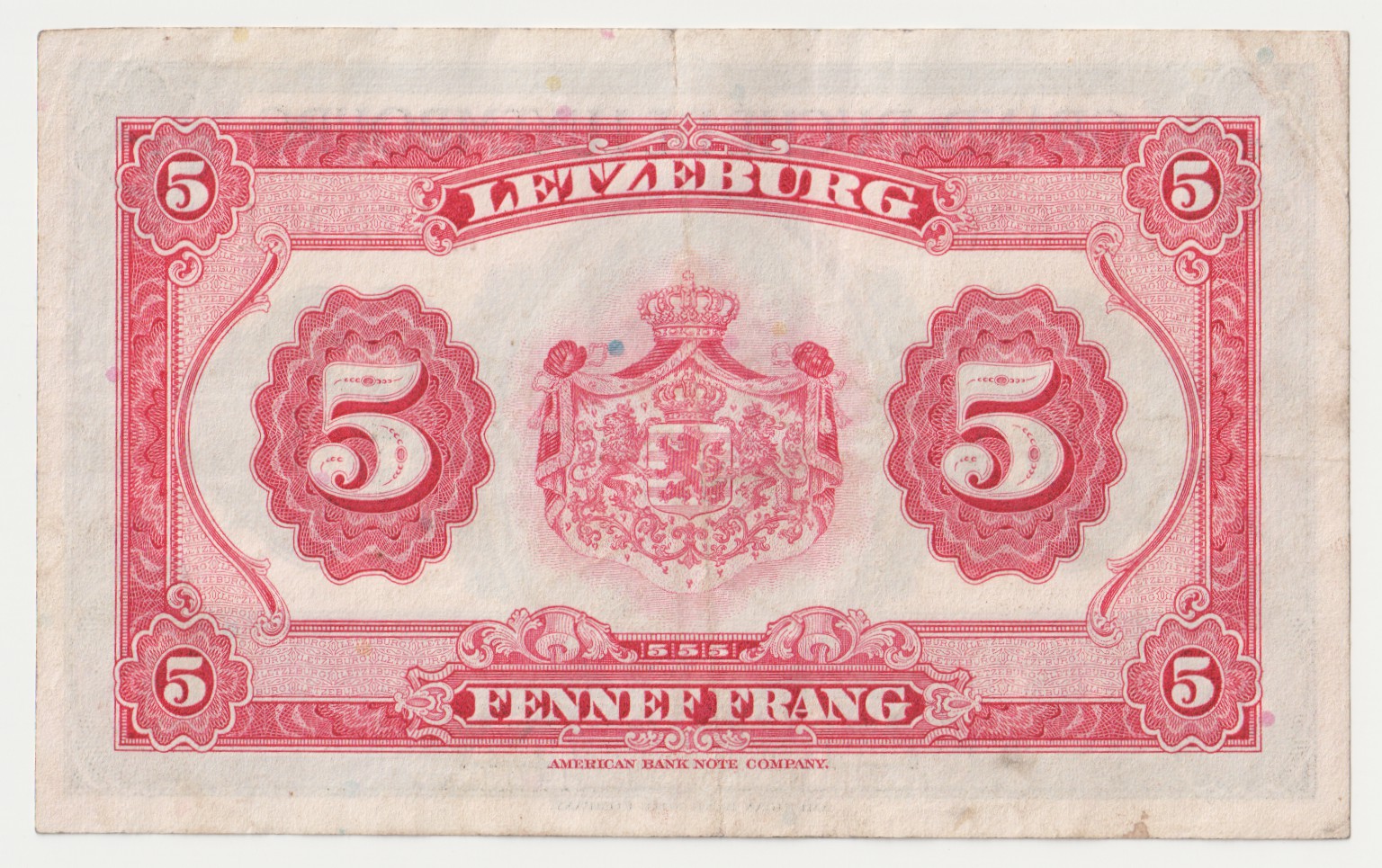 1492 - Luxembourg 5 Francs 1944 (ND)
