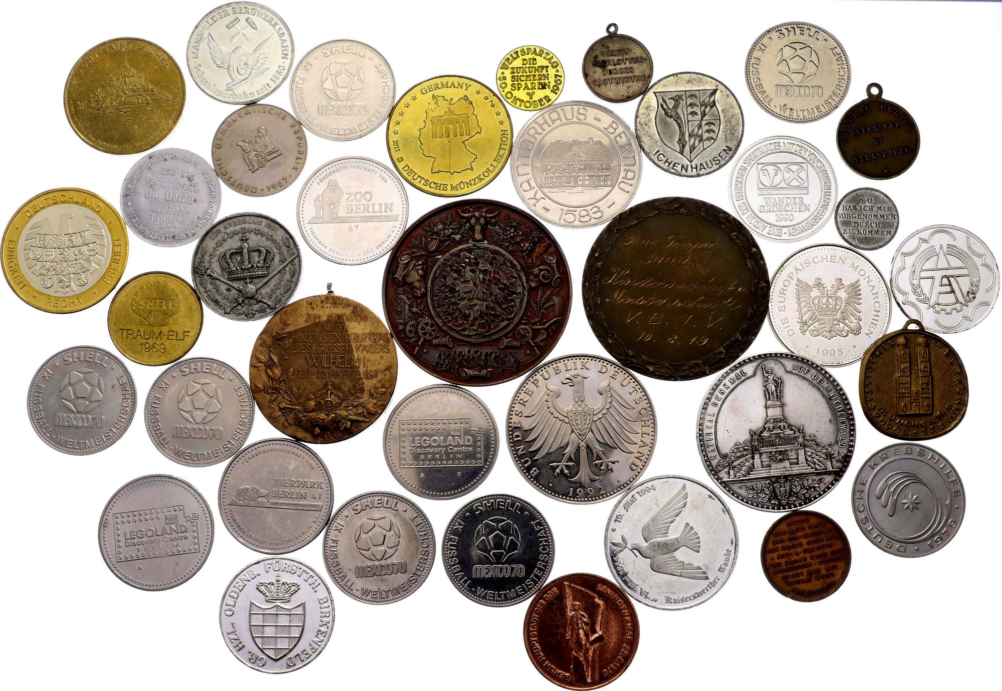 2579 - Europe Lot of 38 Medals and Tokens 19th - 21st Century