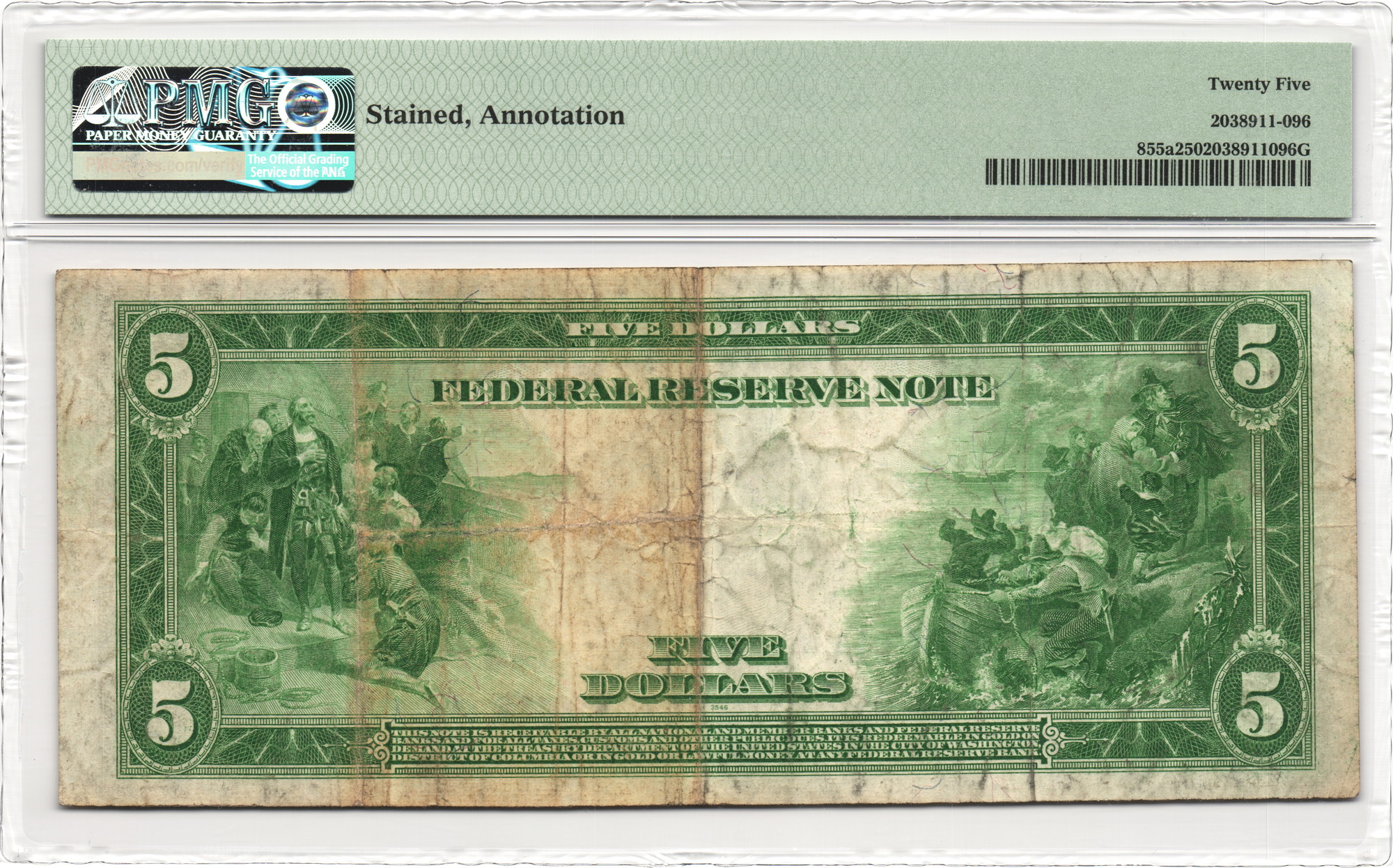 2143 - United States 5 Dollars 1914 PMG 25