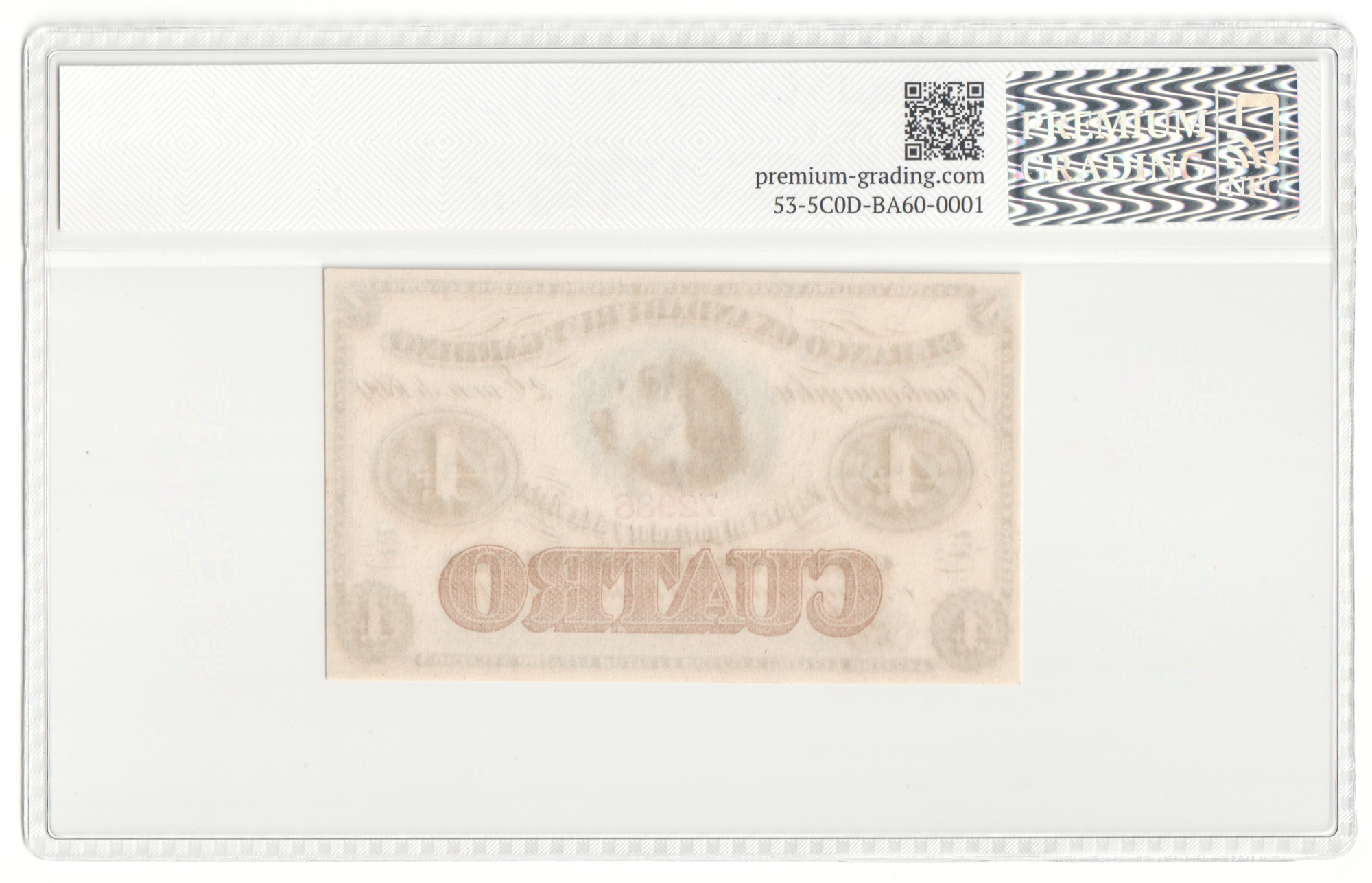 2031 - Argentina Banco Oxandaburu y Garbino 4 Reales Bolivianos 1869 Remainder PG 64+