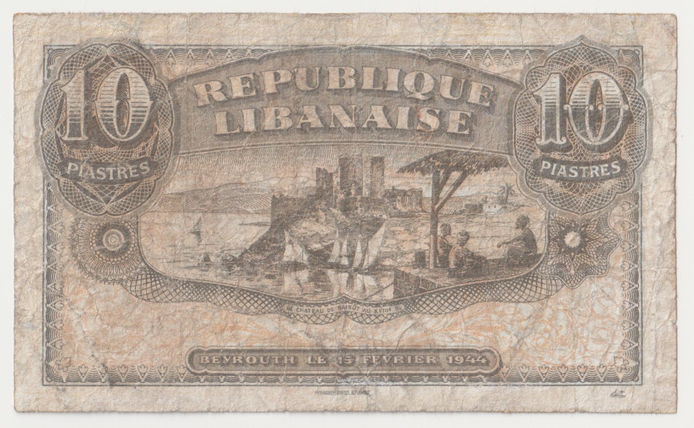 609 - Lebanon 10 Piastres 1944