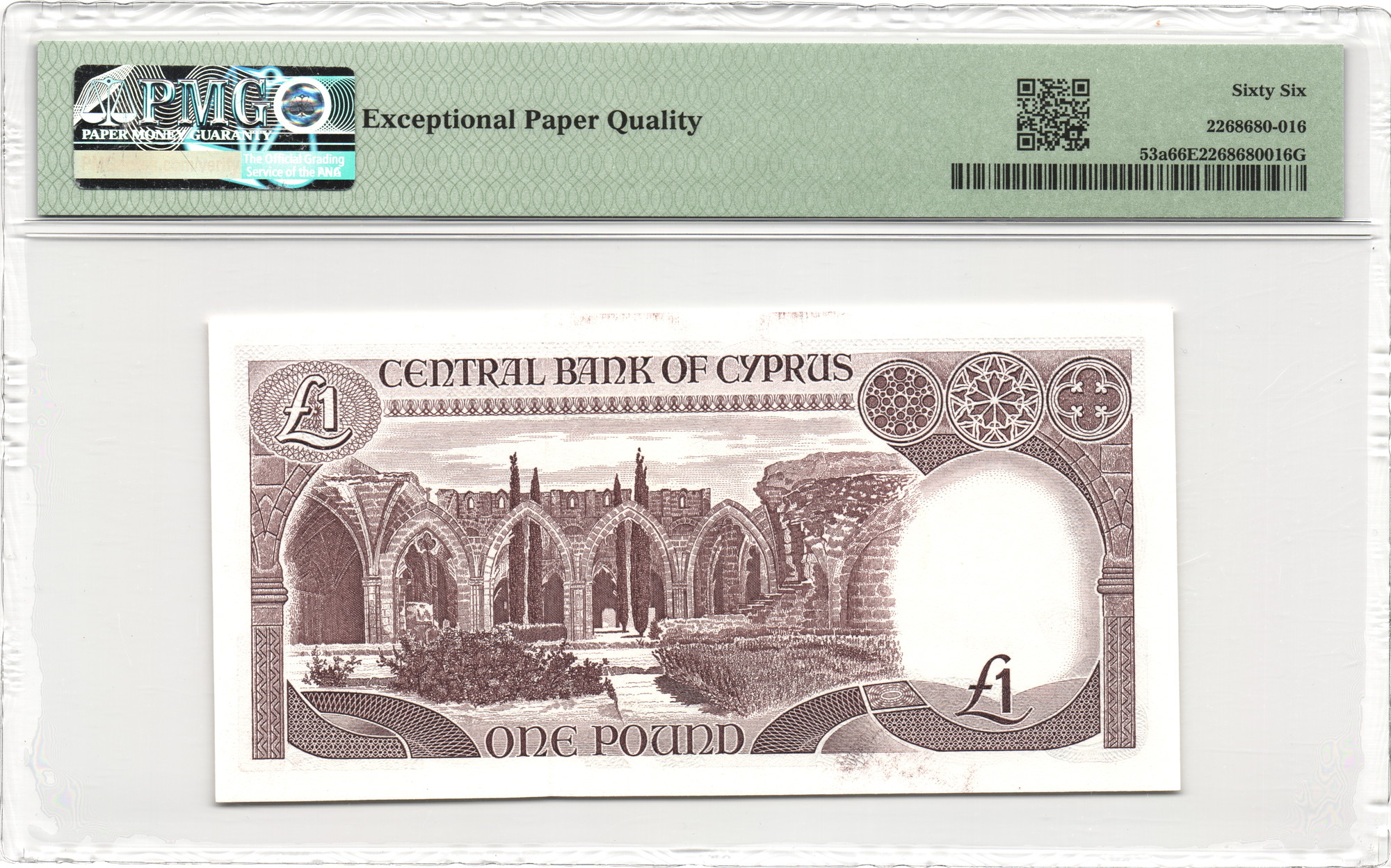 1526 - Cyprus 1 Pound 1987 PMG 66 EPQ