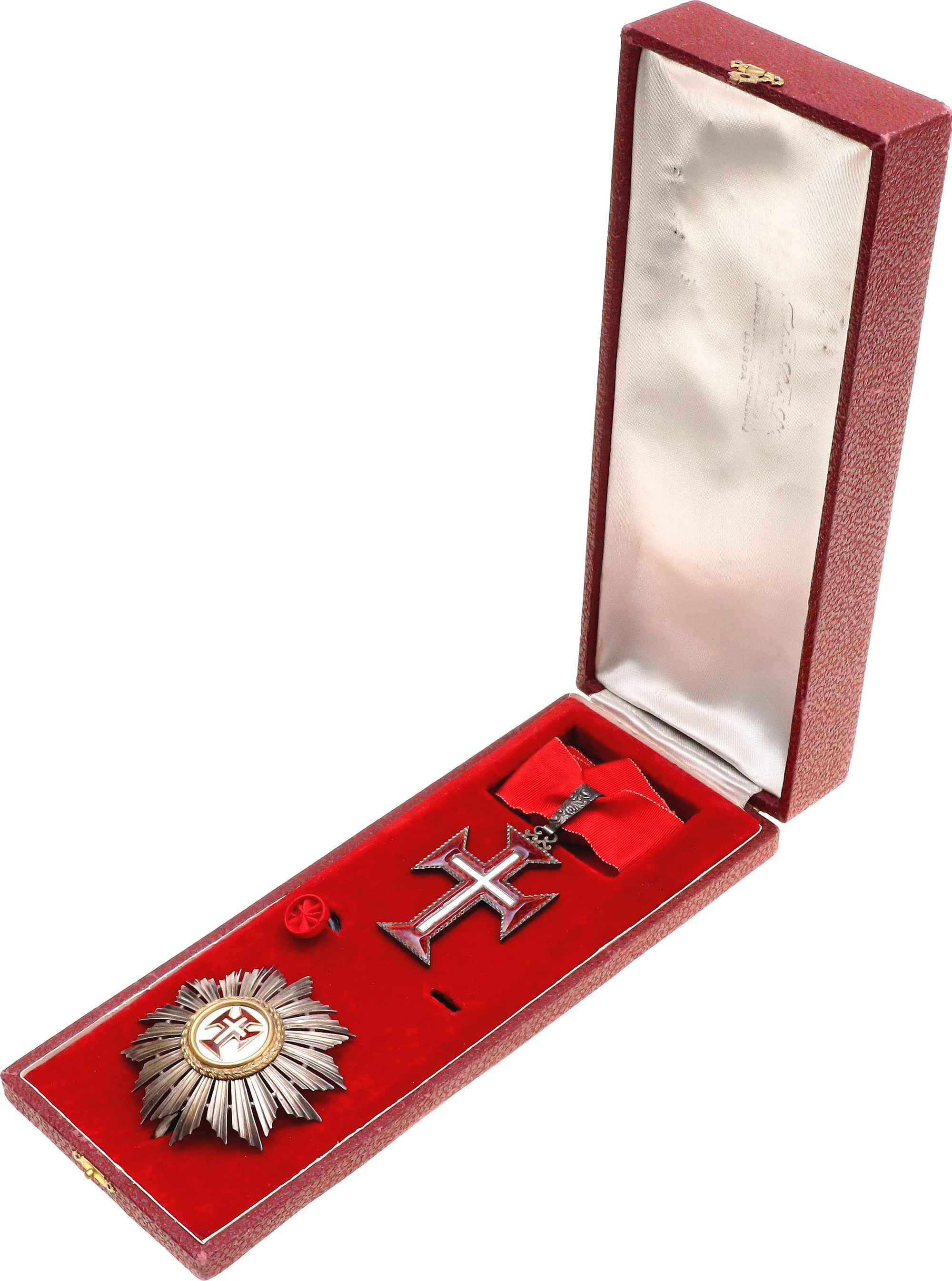 394 - Portugal Military Order of Christ Comander Star & Grand Cross Sash Badge 1918