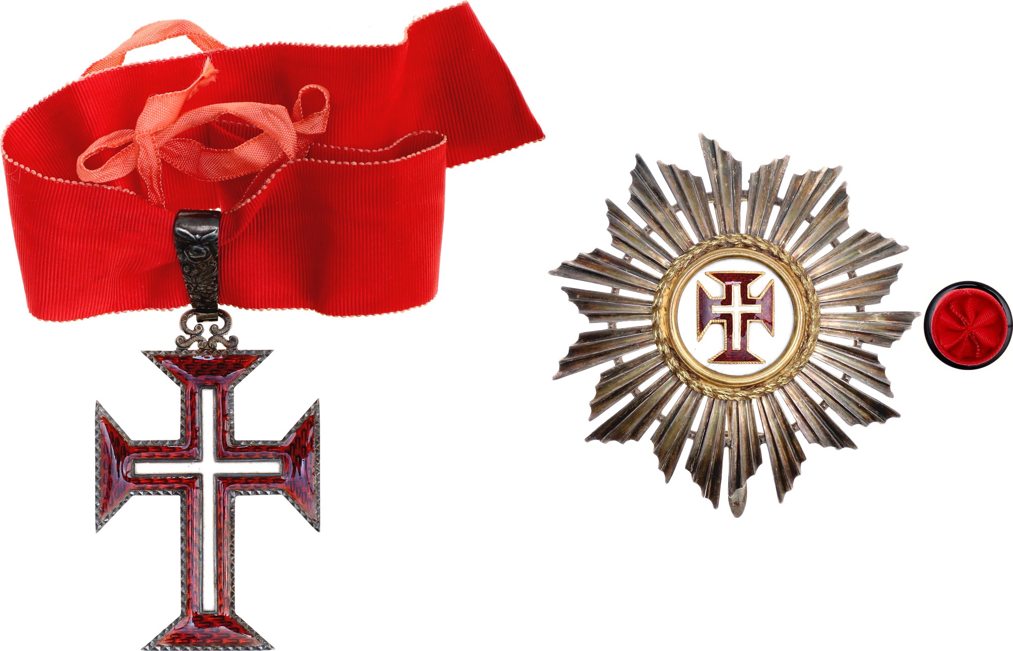 394 - Portugal Military Order of Christ Comander Star & Grand Cross Sash Badge 1918