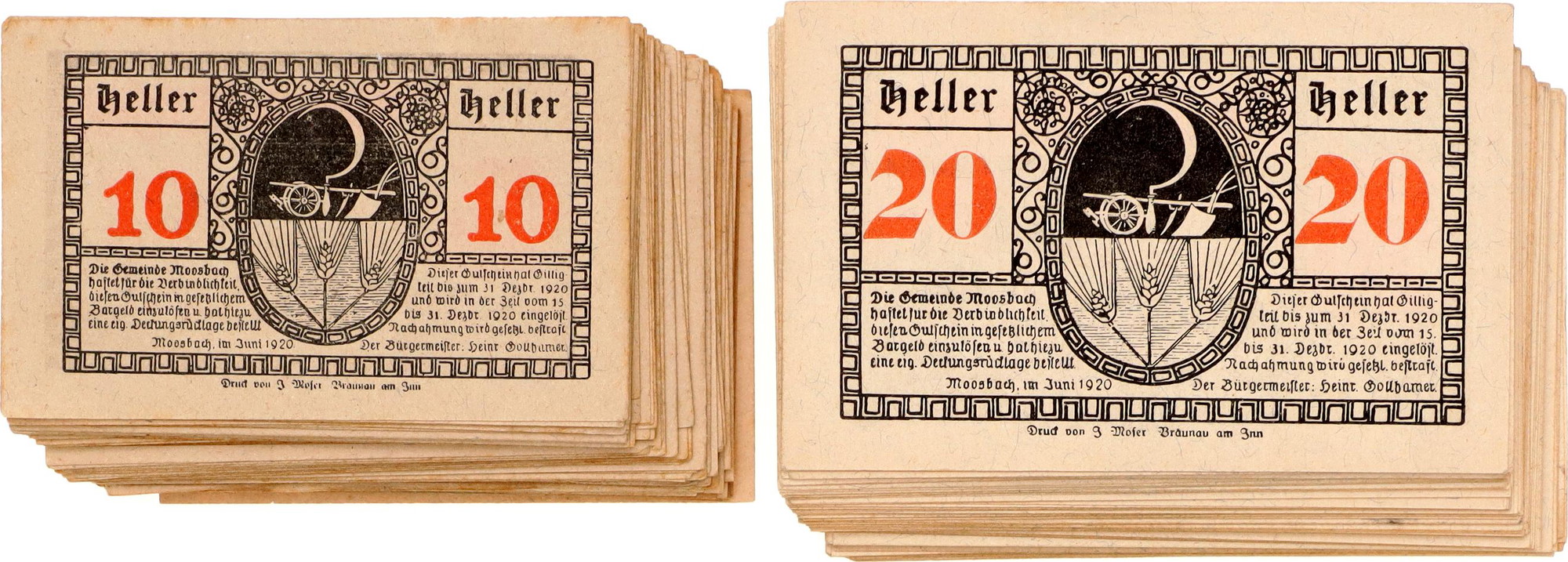 1810 - Austria Lot of 200 Notgelds 1920