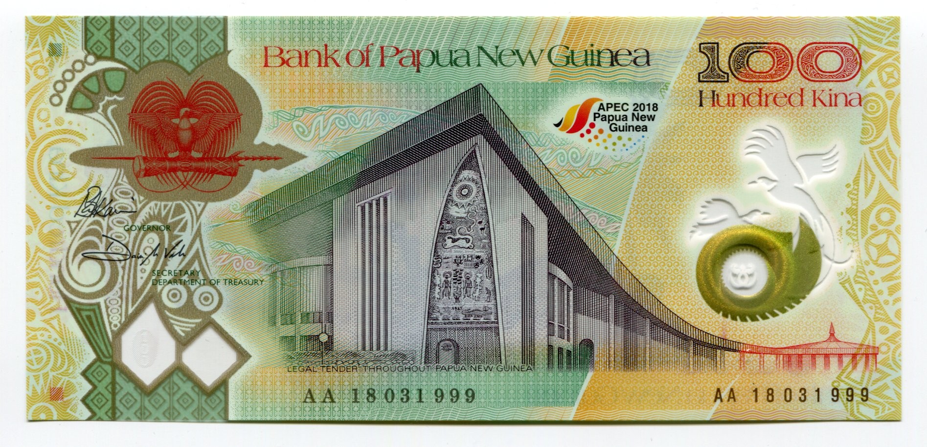 PAPUA NEW GUINEA 100 Kina 2018 APEC Port Moresby P NEW UNC Banknote 
