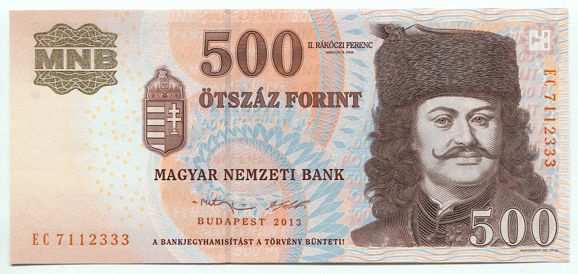 Hungary 500 Forint p-196e 2013 UNC Banknote