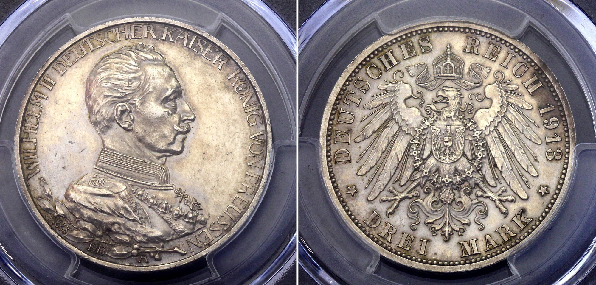 2872 - Germany - Empire Prussia 3 Mark 1913 A PCGS PR 61
