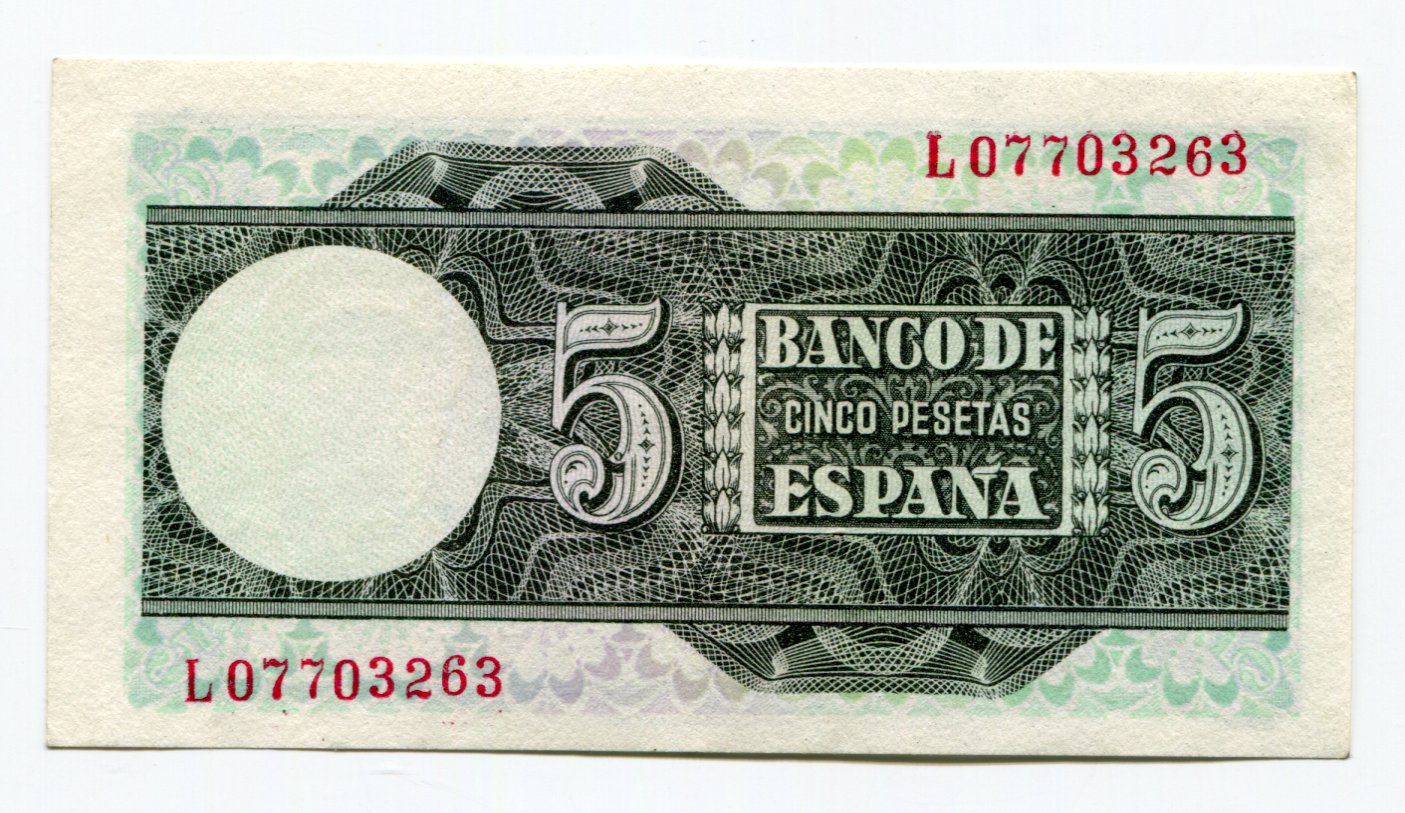 739 - Spain 5 Pesetas 1948 